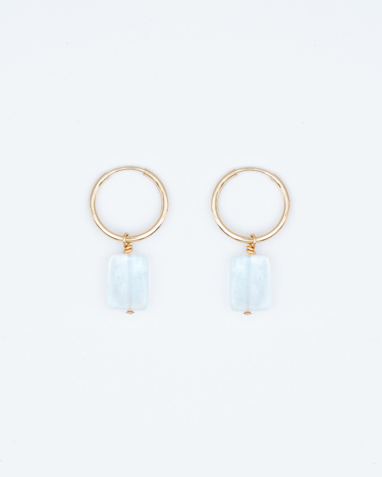 14K Gold Filled Rainbow Moonstone Hoops | Inspiration Her Jewellery