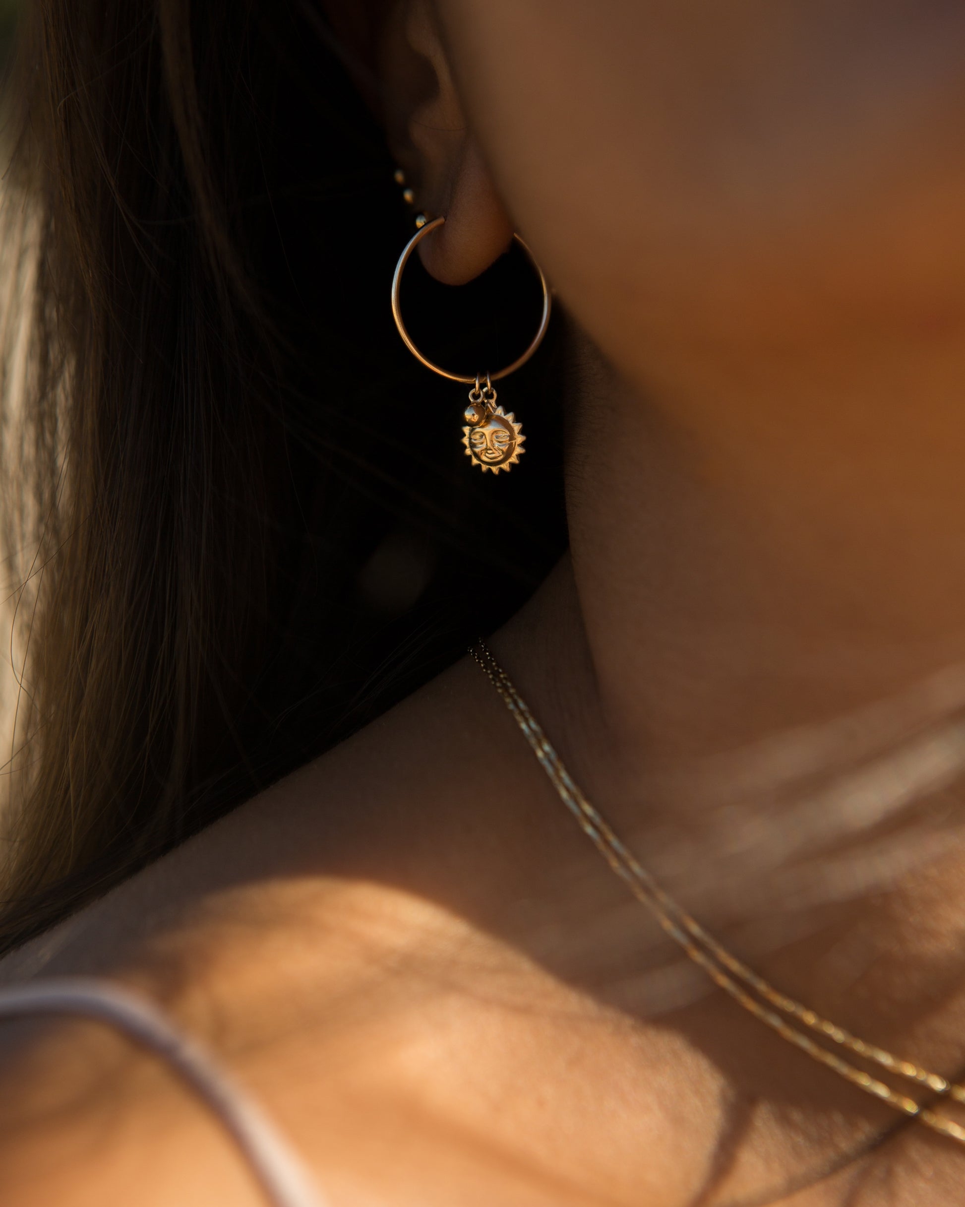 14K Gold Filled Sun Hoop Earrings | Inspiration Her Jewellery