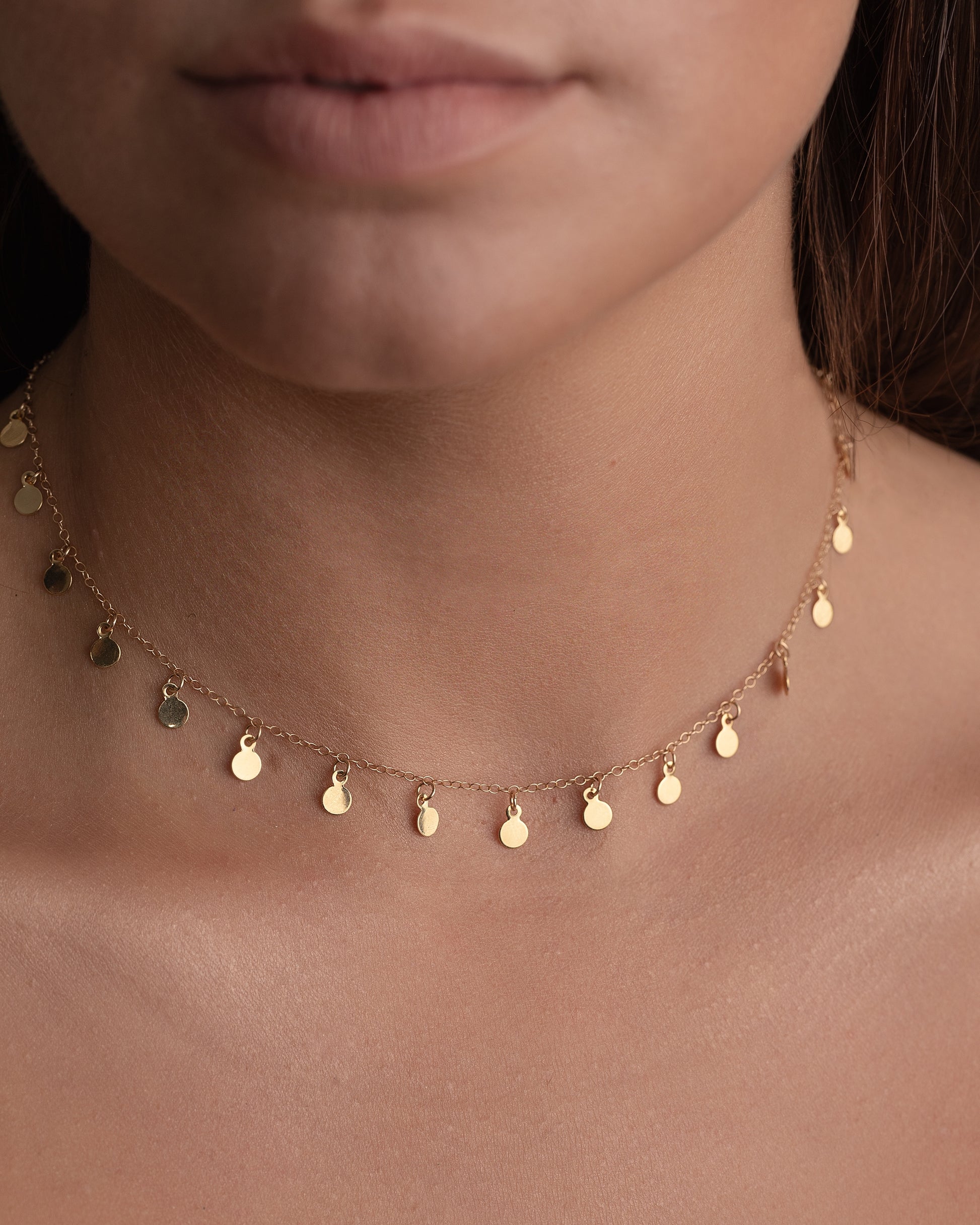 14K Gold Filled Tiny Disc Necklace | Inspiration Her Jewellery