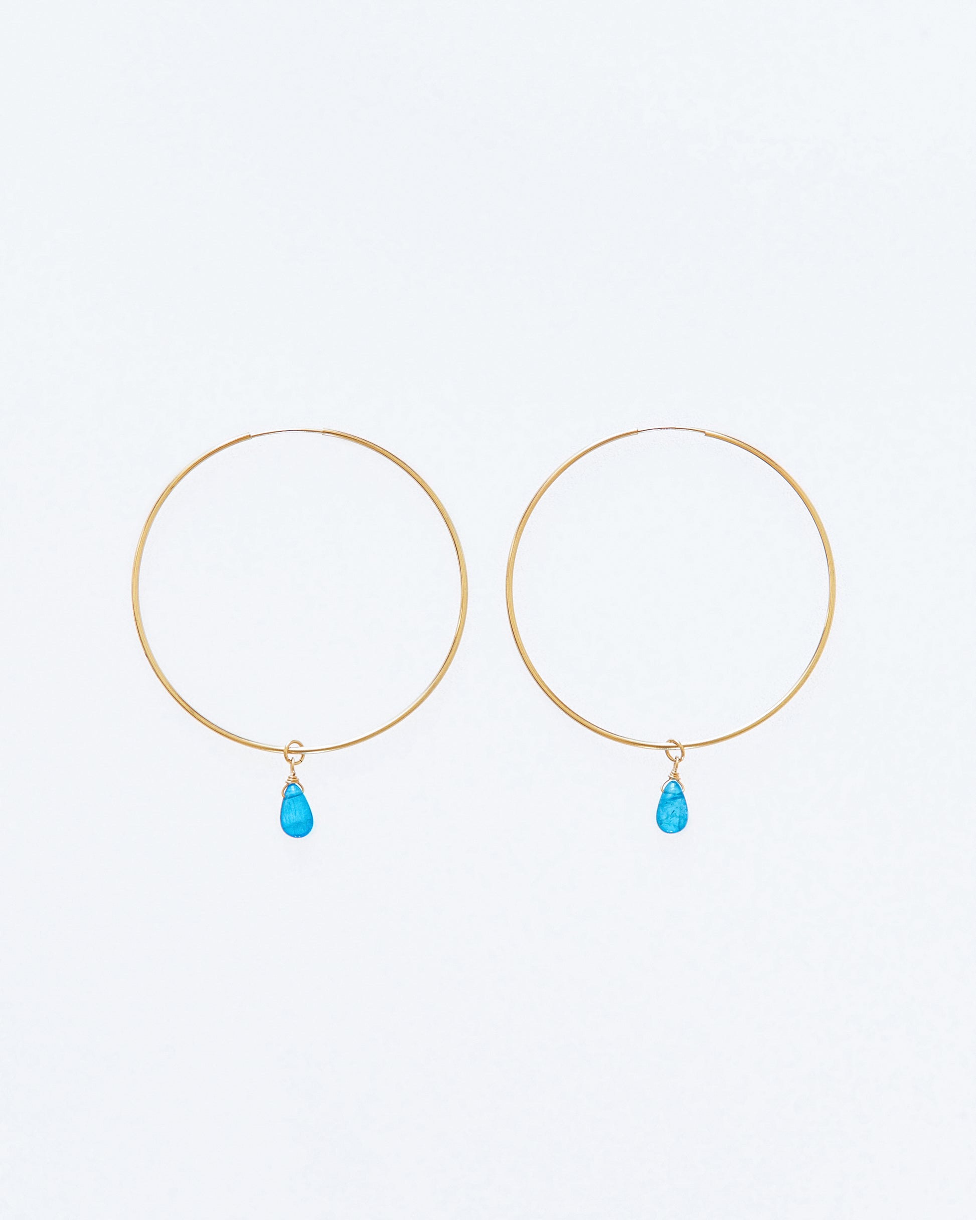 14K Gold Filled Blue Apatite Hoop Earrings | Inspiration Her Jewellery