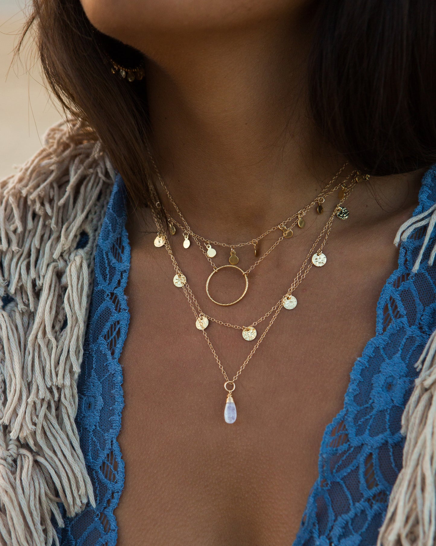 14K Gold Filled Rainbow Moonstone Necklace | Inspiration Her Jewellery