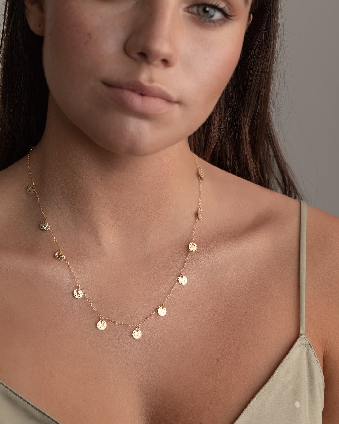 14K Gold Filled Textured Disc Necklace | Inspiration Her Jewellery