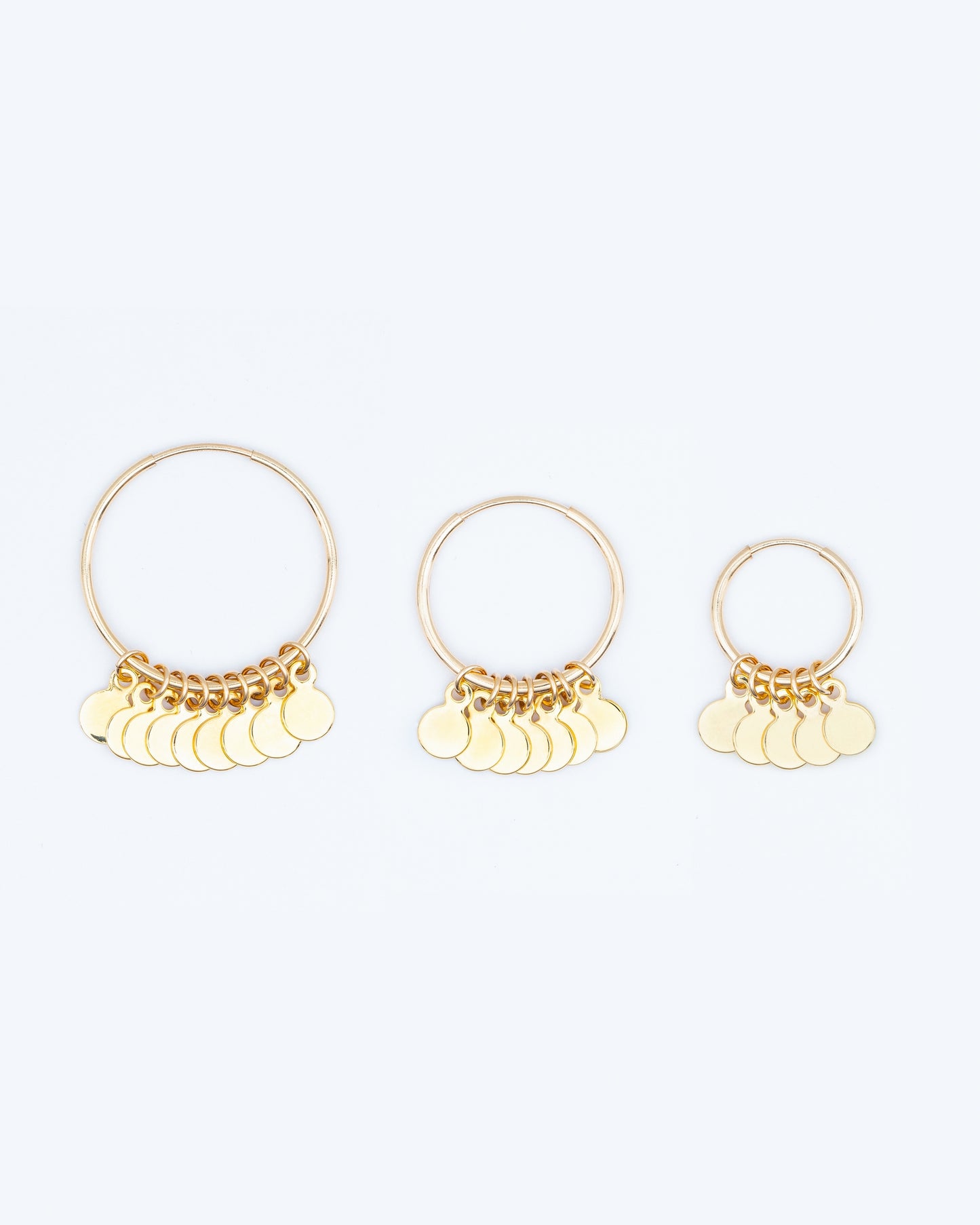 14K Gold Filled Tiny Disc Hoops | Inspiration Her Jewellery