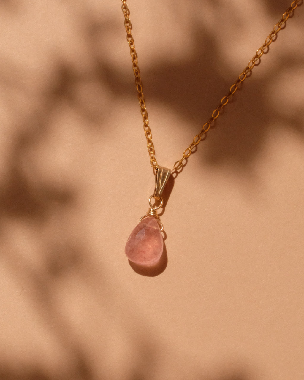 14K Gold Filled Strawberry Quartz Necklace | Inspiration Her Jewellery
