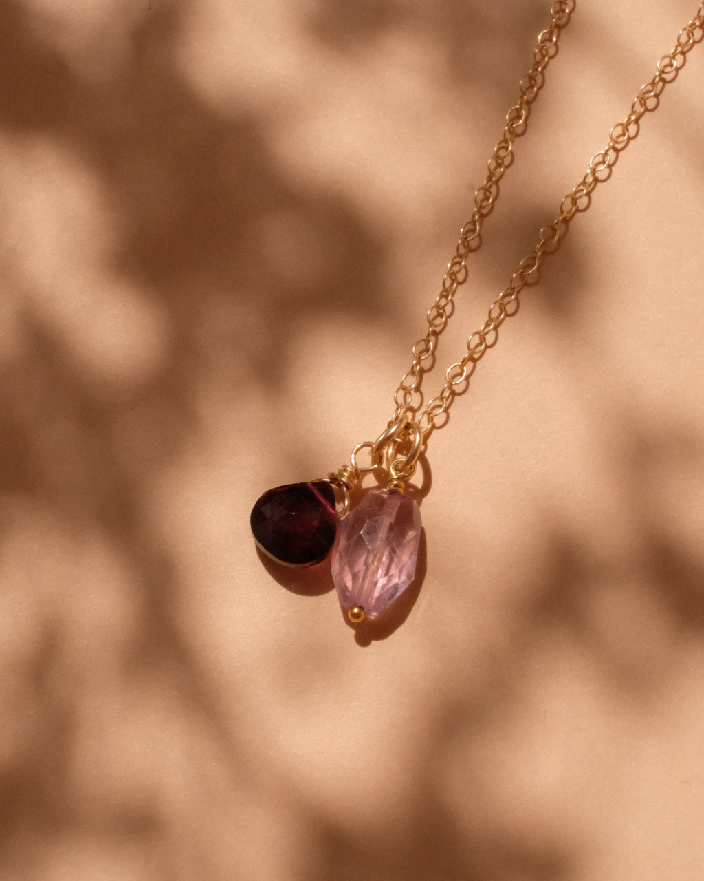 14K Gold Filled Amethyst & Garnet Necklace | Inspiration Her Jewellery