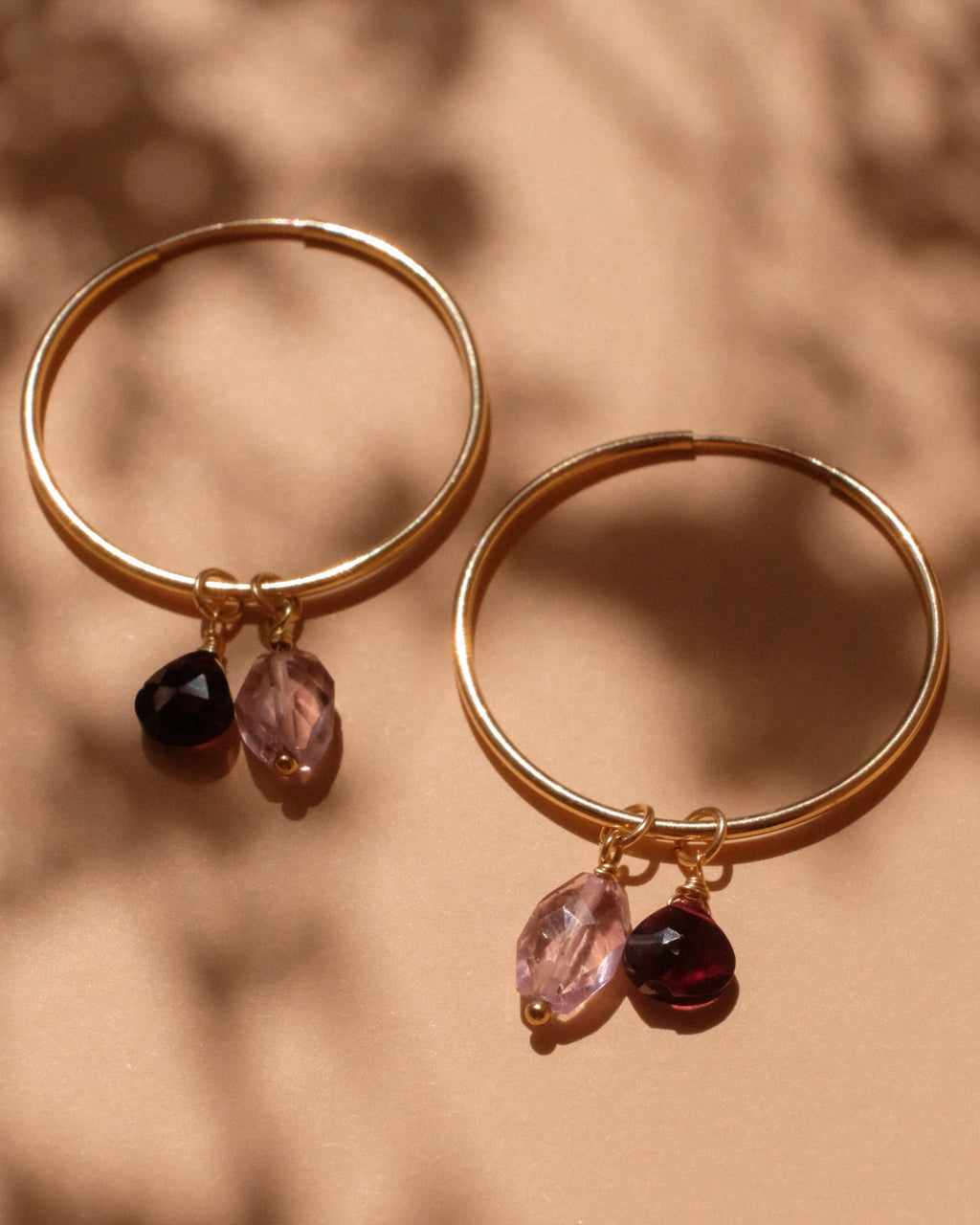 14K Gold Filled Amethyst & Garnet Earrings | Inspiration Her Jewellery