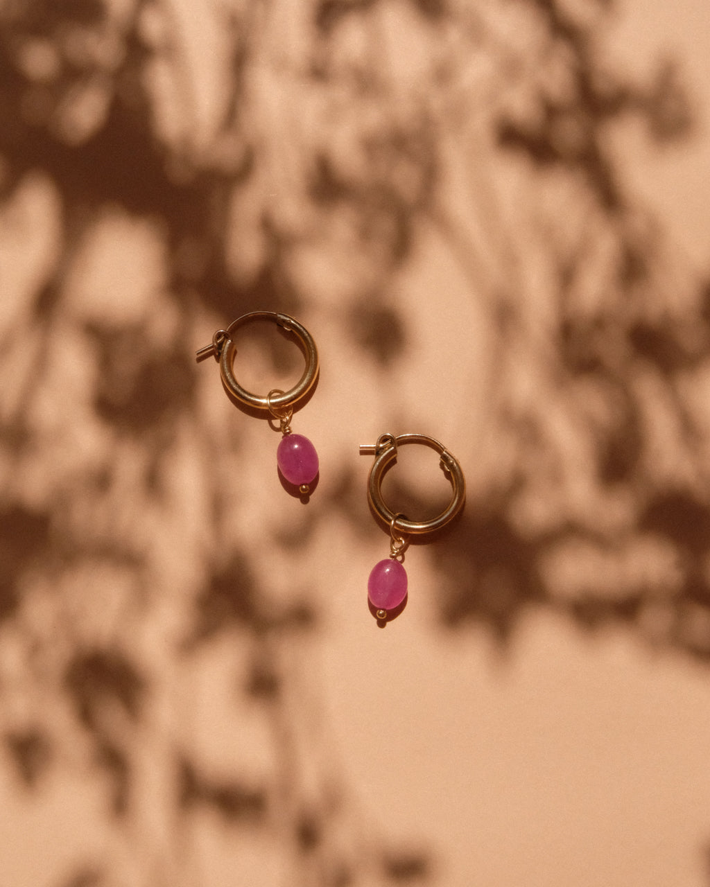 14K Gold Filled Ruby Hoop Earrings | Inspiration Her Jewellery