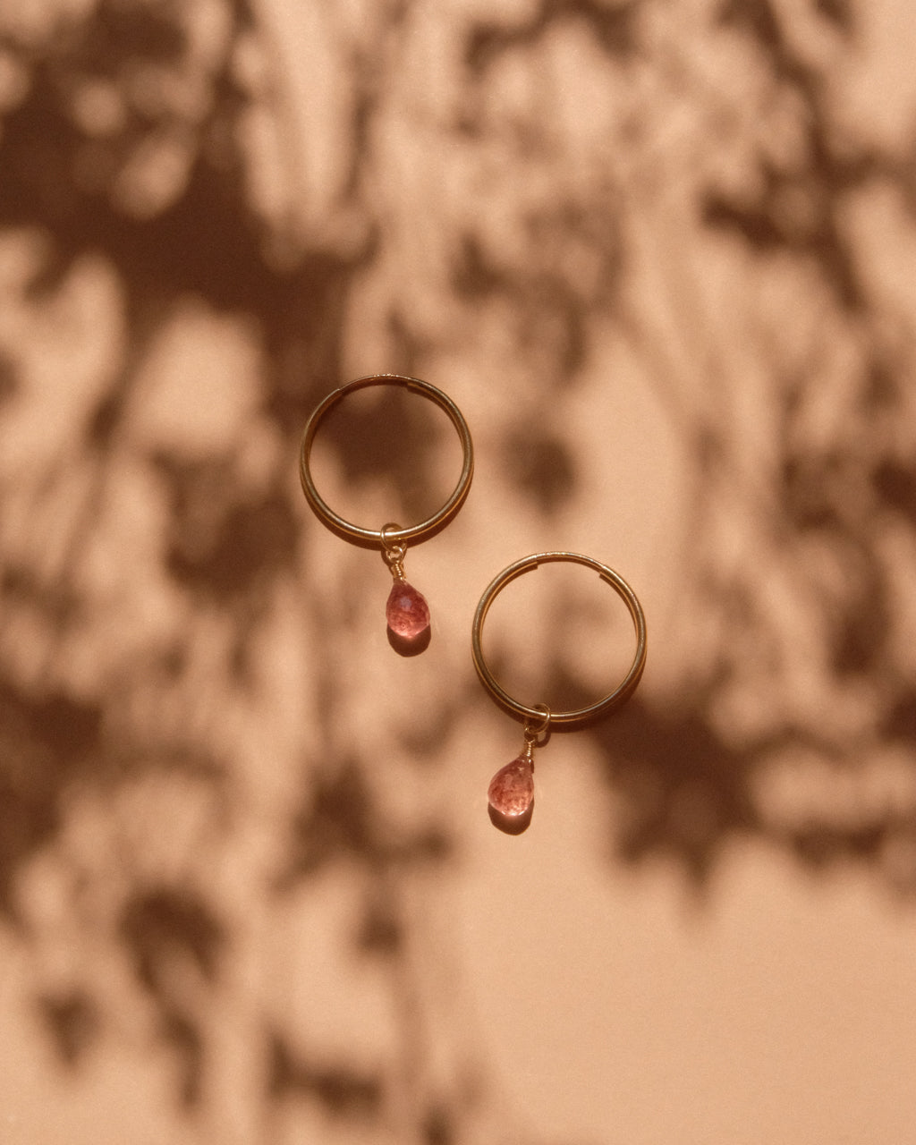 14K Gold Filled Strawberry Quartz Earrings | Inspiration Her Jewellery