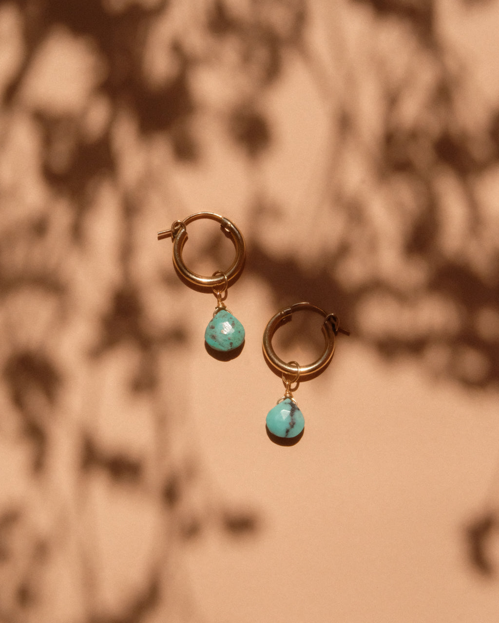 14K Gold Filled Turquoise Hoop Earrings | Inspiration Her Jewellery