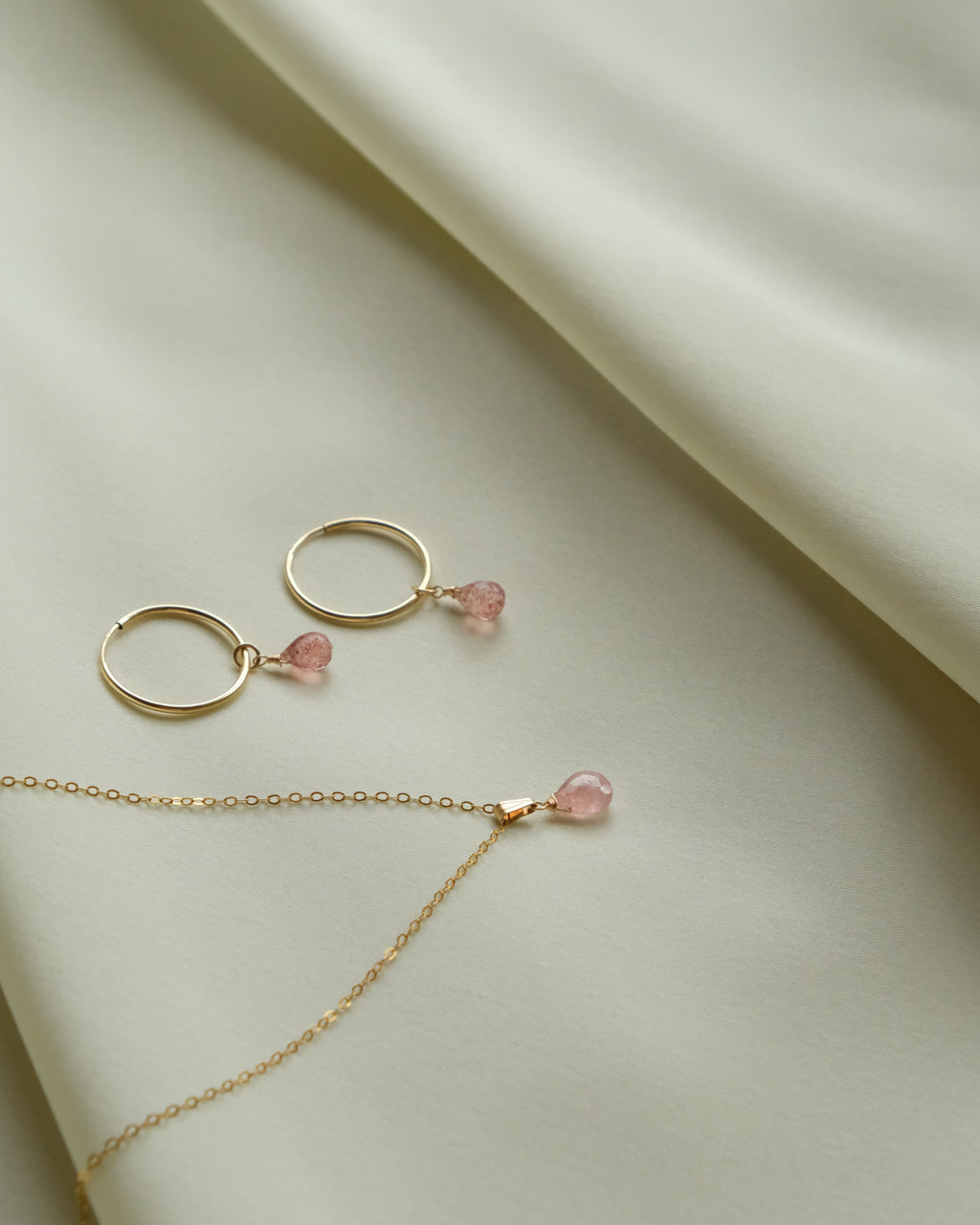 14K Gold Filled Strawberry Quartz Necklace | Inspiration Her Jewellery