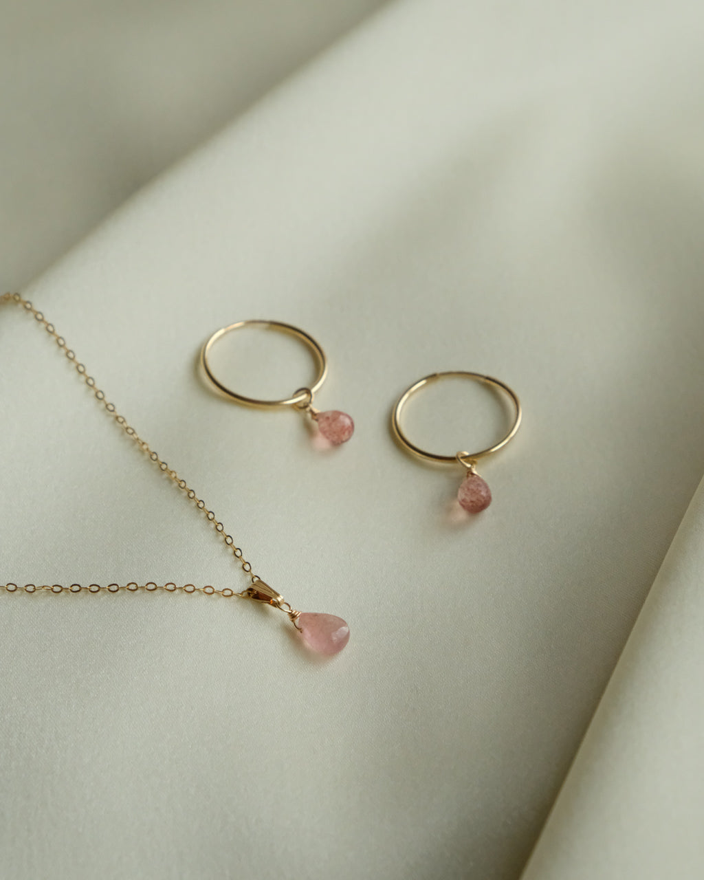 14K Gold Filled Strawberry Quartz Necklace | Inspiration Her Jewellery