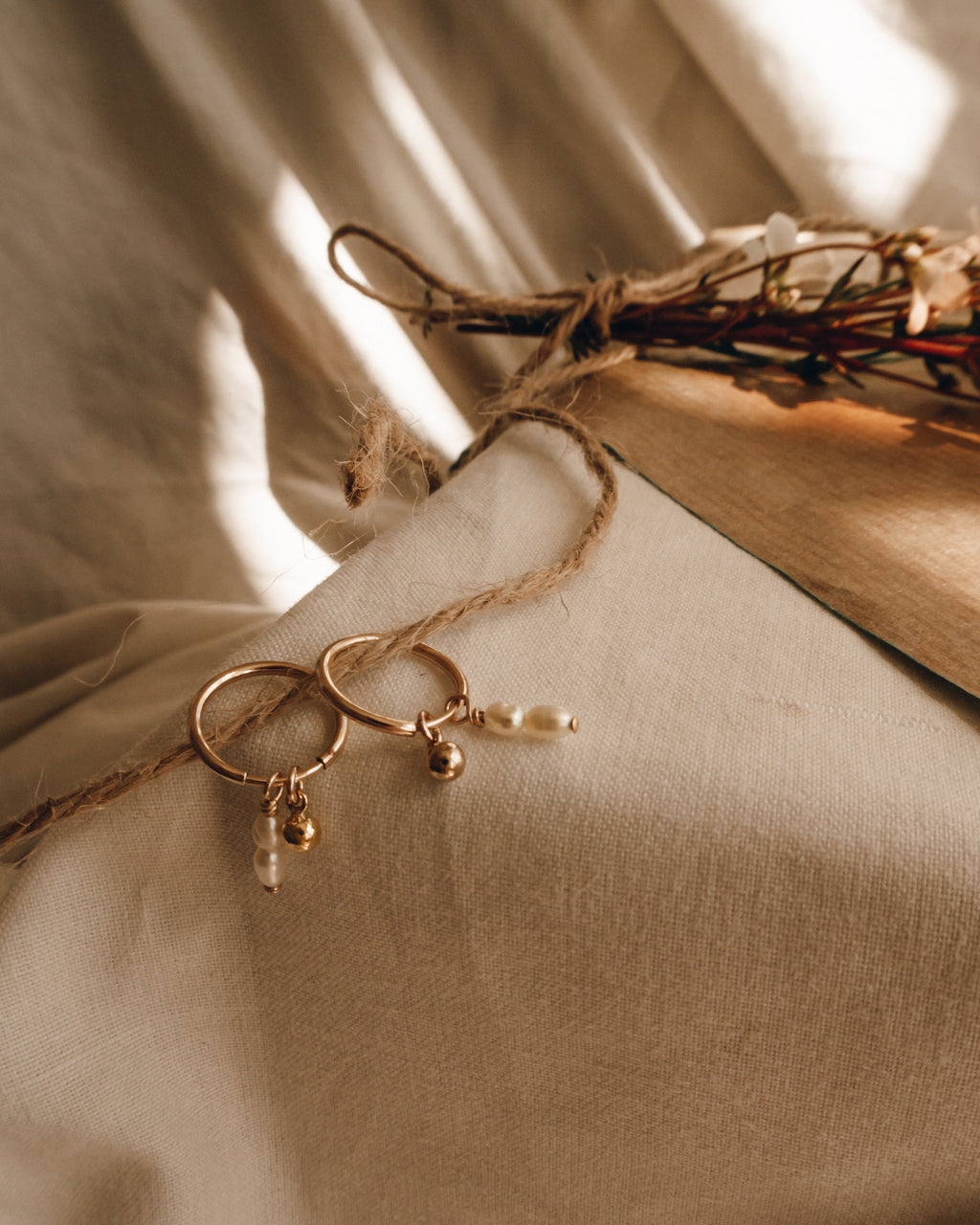 14K Gold Filled Tiny Pearl Hoops | Inspiration Her Jewellery