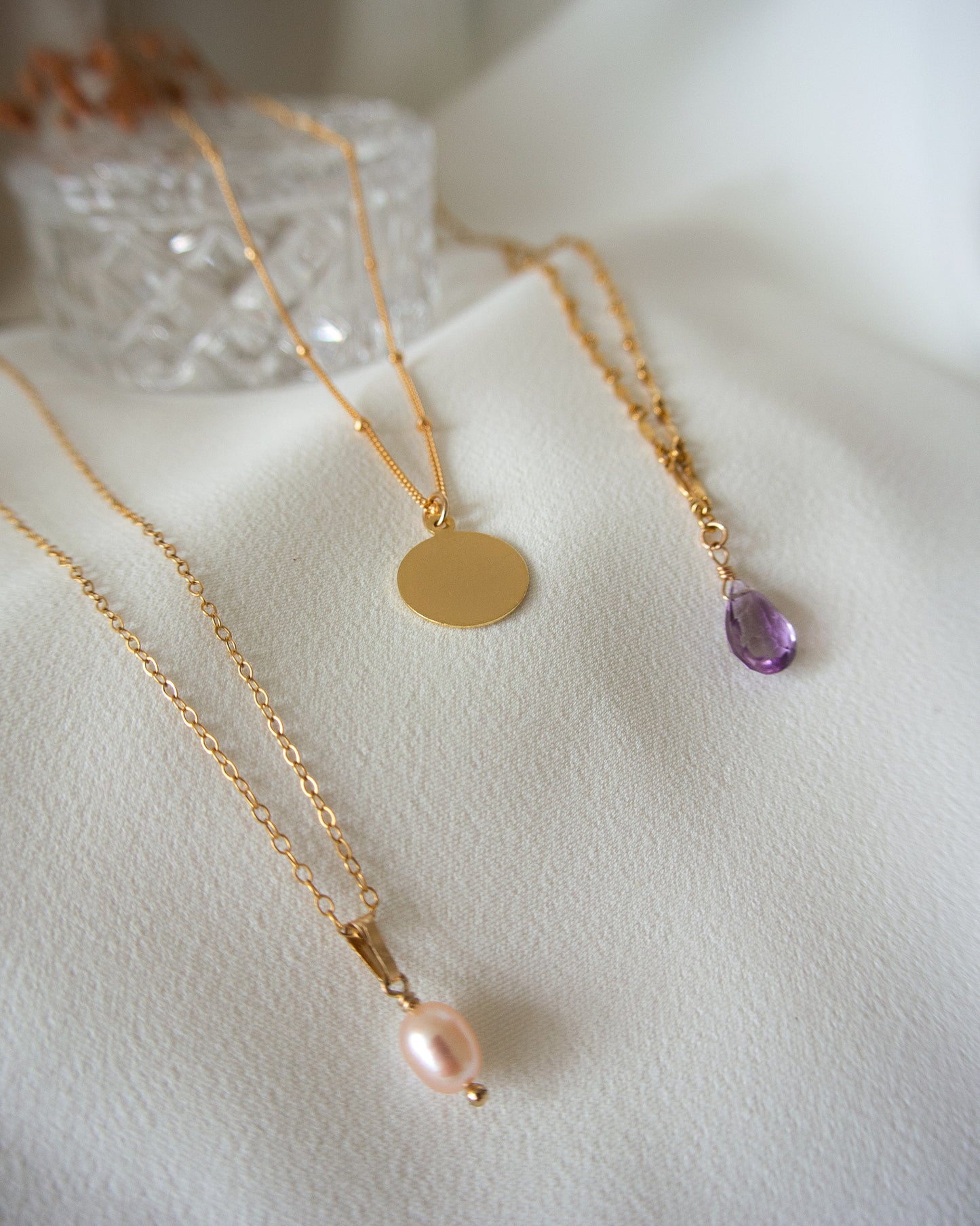 14K Gold Filled Peach Pearl Necklace | Inspiration Her Jewellery