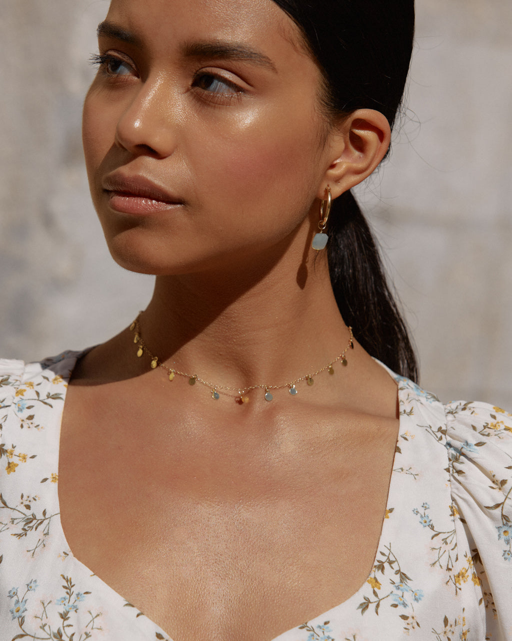 14K Gold Filled Prehnite Hoop Earrings | Inspiration Her Jewellery