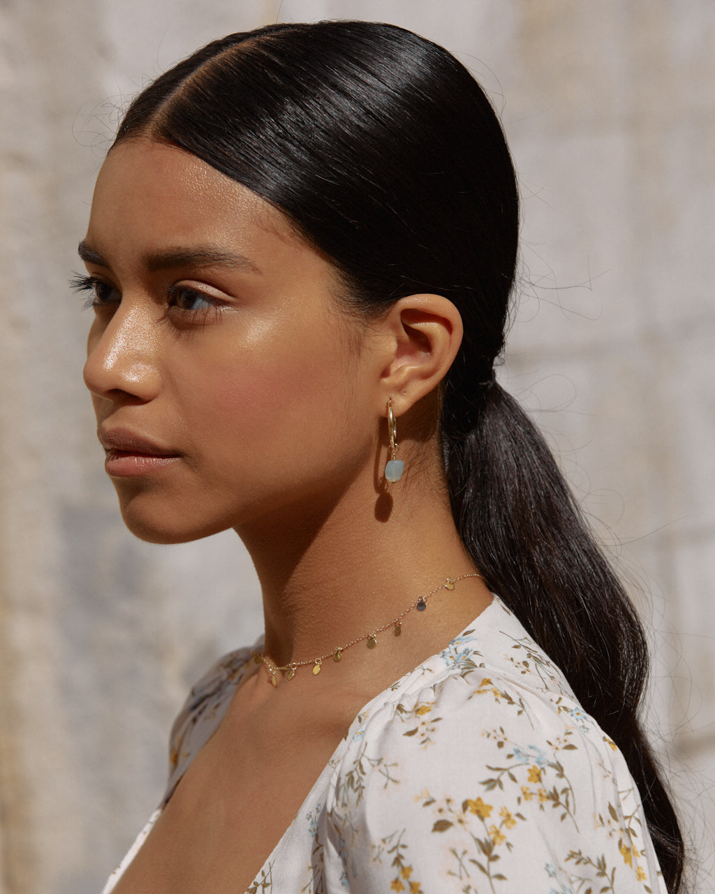 14K Gold Filled Prehnite Hoop Earrings | Inspiration Her Jewellery