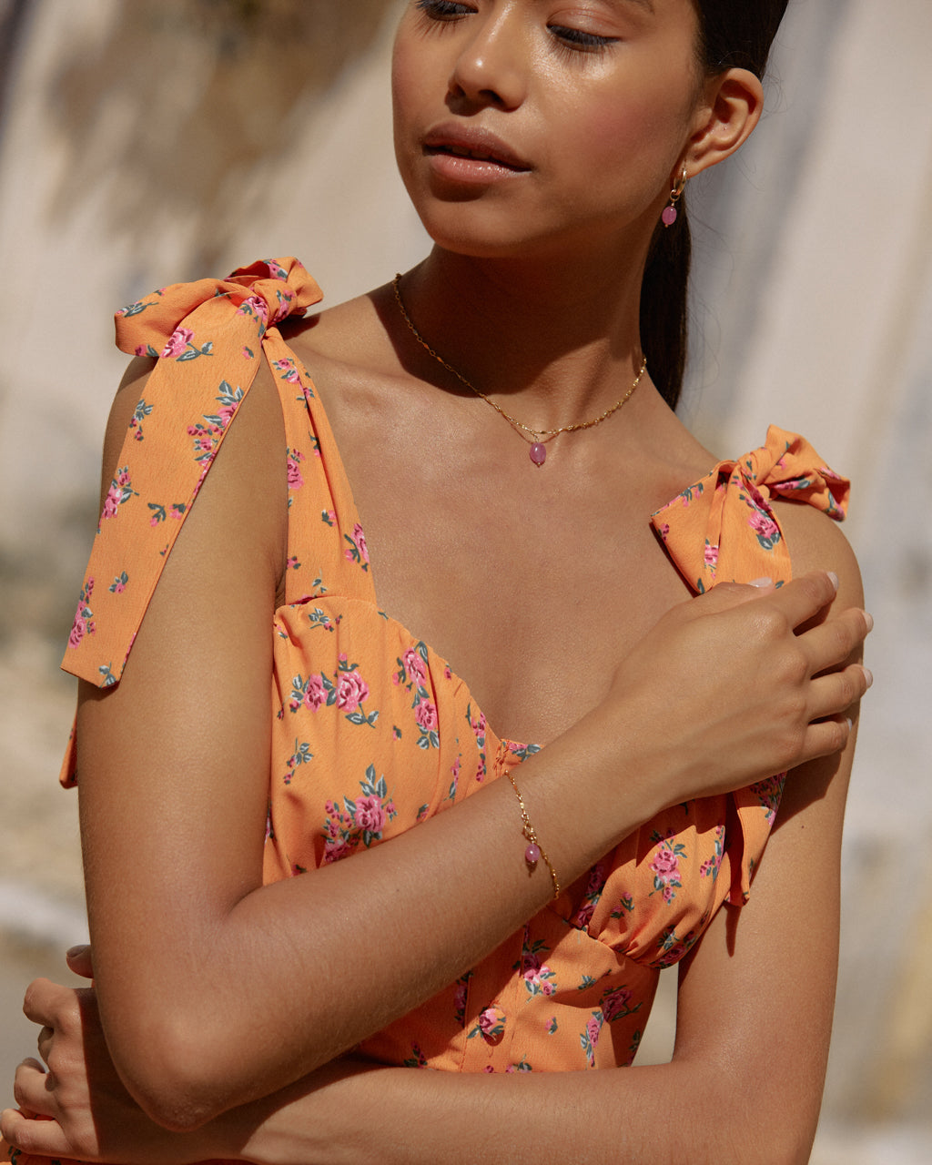 14K Gold Filled Ruby Hoop Earrings | Inspiration Her Jewellery