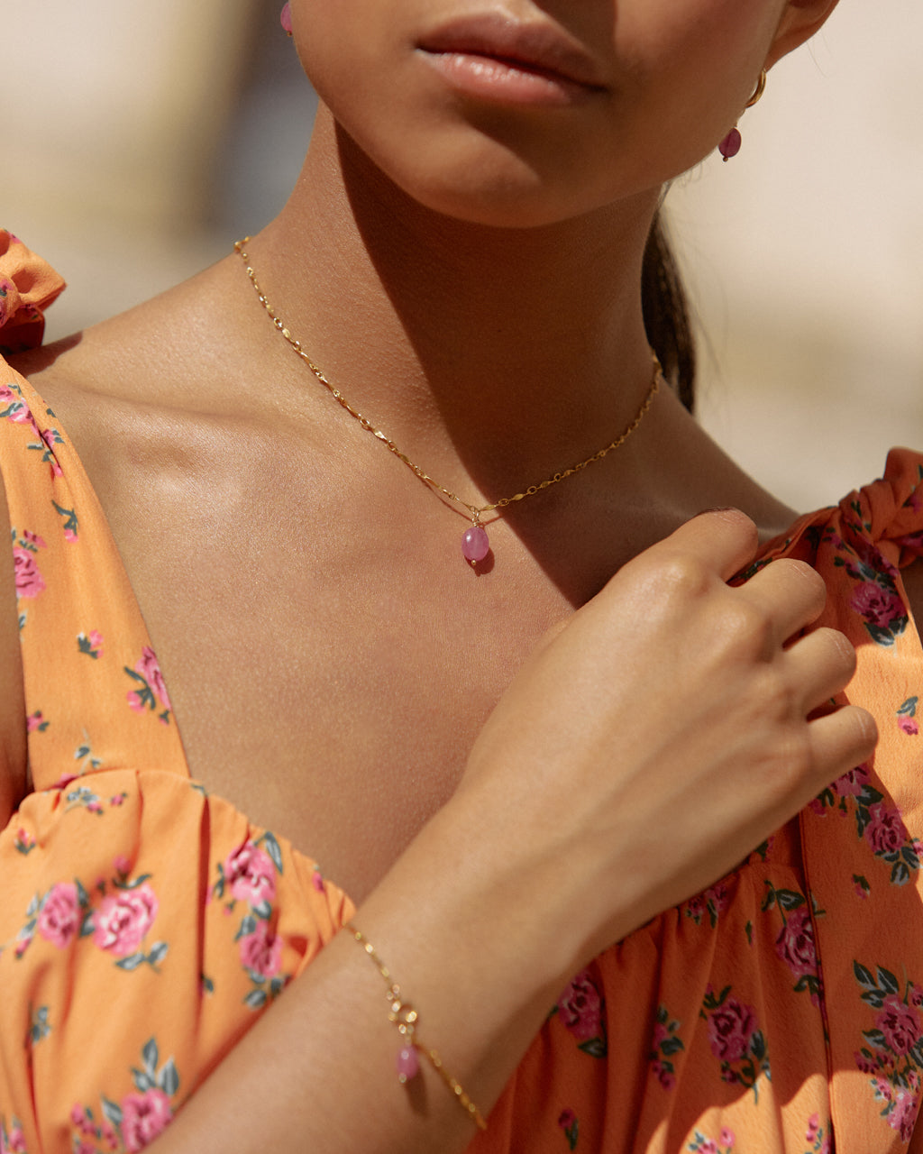 14K Gold Filled Ruby Hoop Earrings | Inspiration Her Jewellery