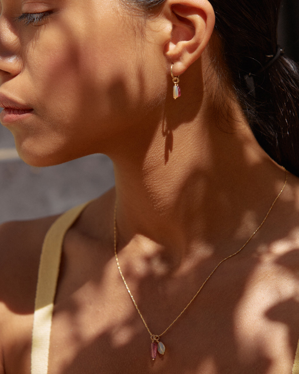 14K Gold Filled Opal & Tourmaline Necklace | Inspiration Her Jewellery