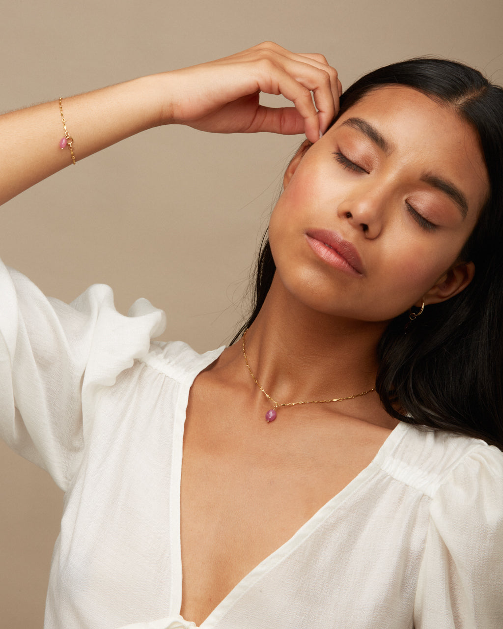 14K Gold Filled Ruby Necklace | Inspiration Her Jewellery