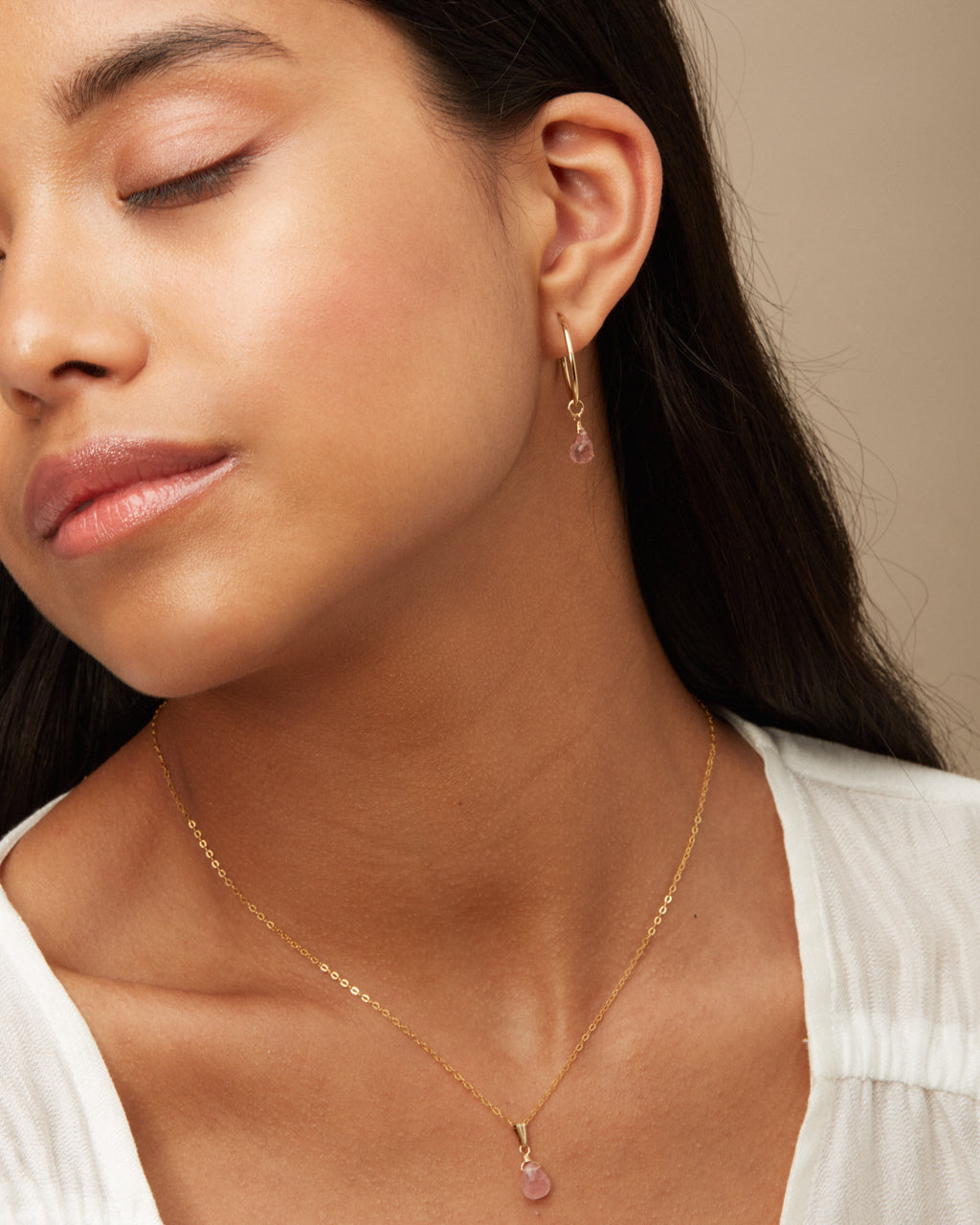 14K Gold Filled Strawberry Quartz Necklace | Inspiration Her Jewellery