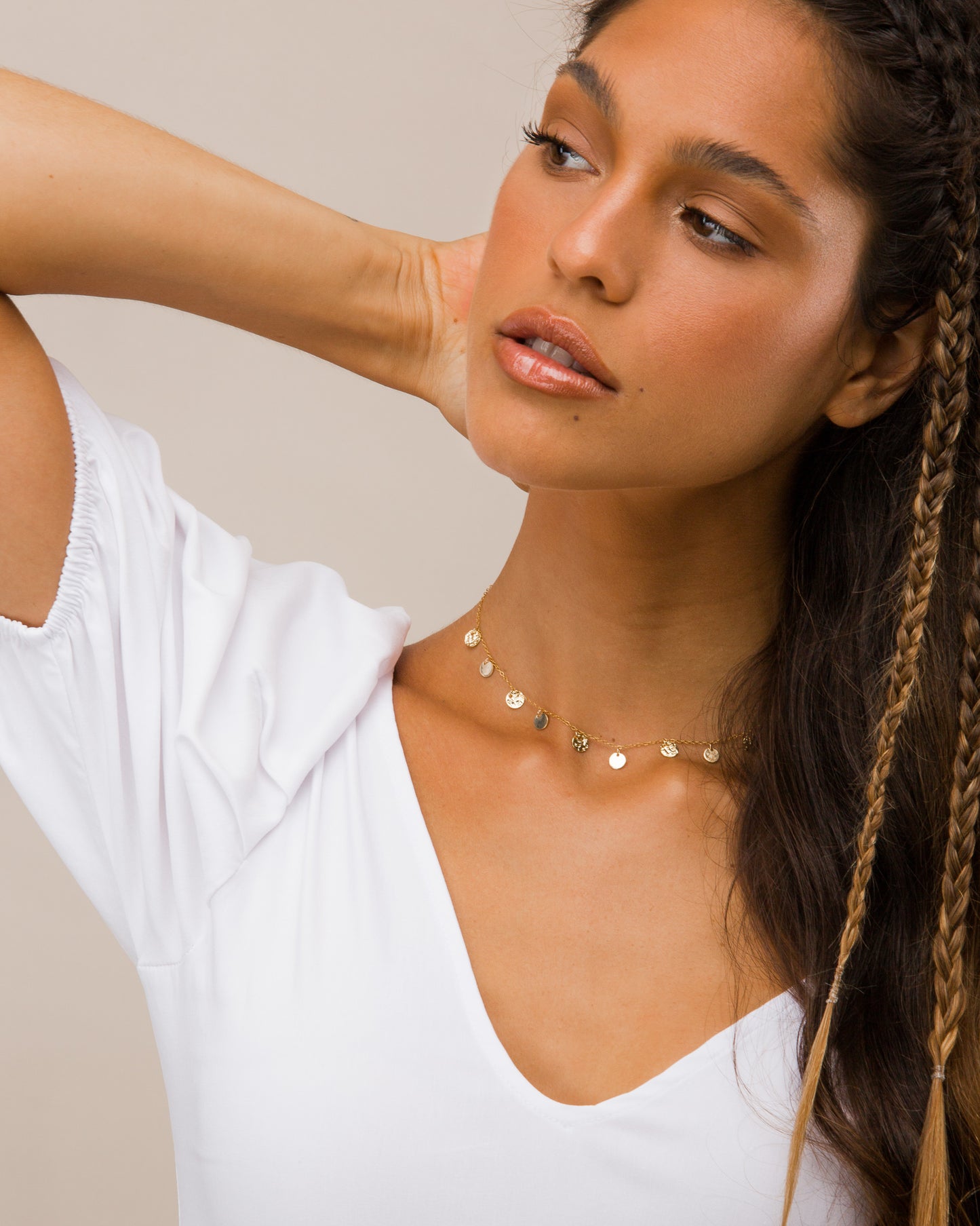 14K Gold Filled Mixed Disc Necklace | Inspiration Her Jewellery