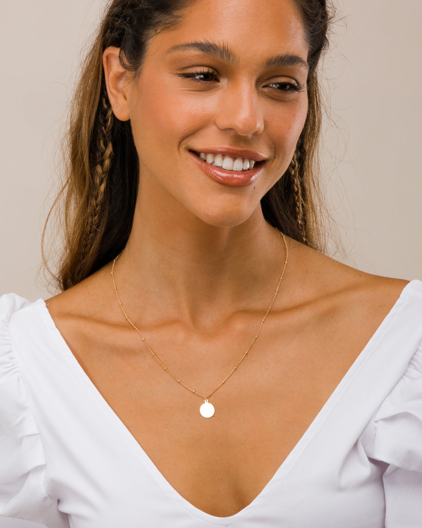 14K Gold Filled Single Disc Necklace | Inspiration Her Jewellery