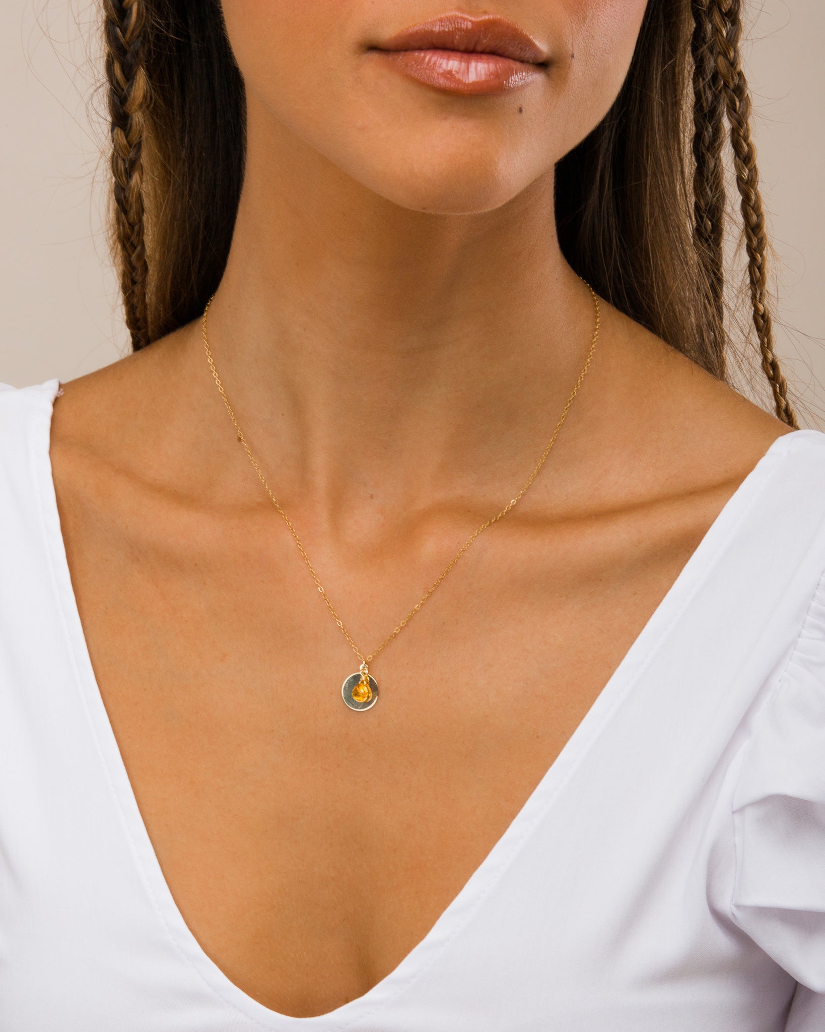 14K Gold Filled Citrine Necklace | Inspiration Her Jewellery