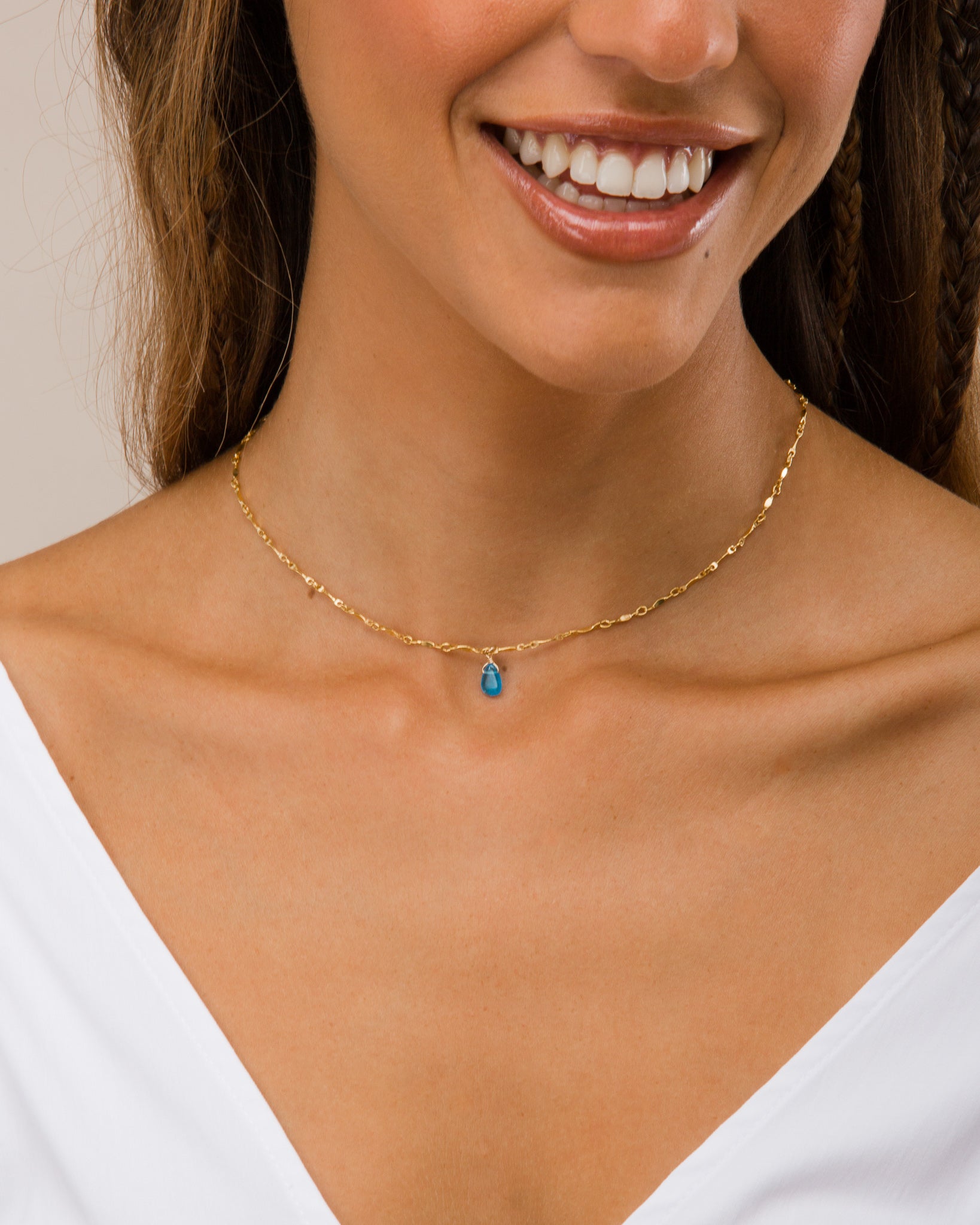14K Gold Filled Blue Apatite Necklace | Inspiration Her Jewellery