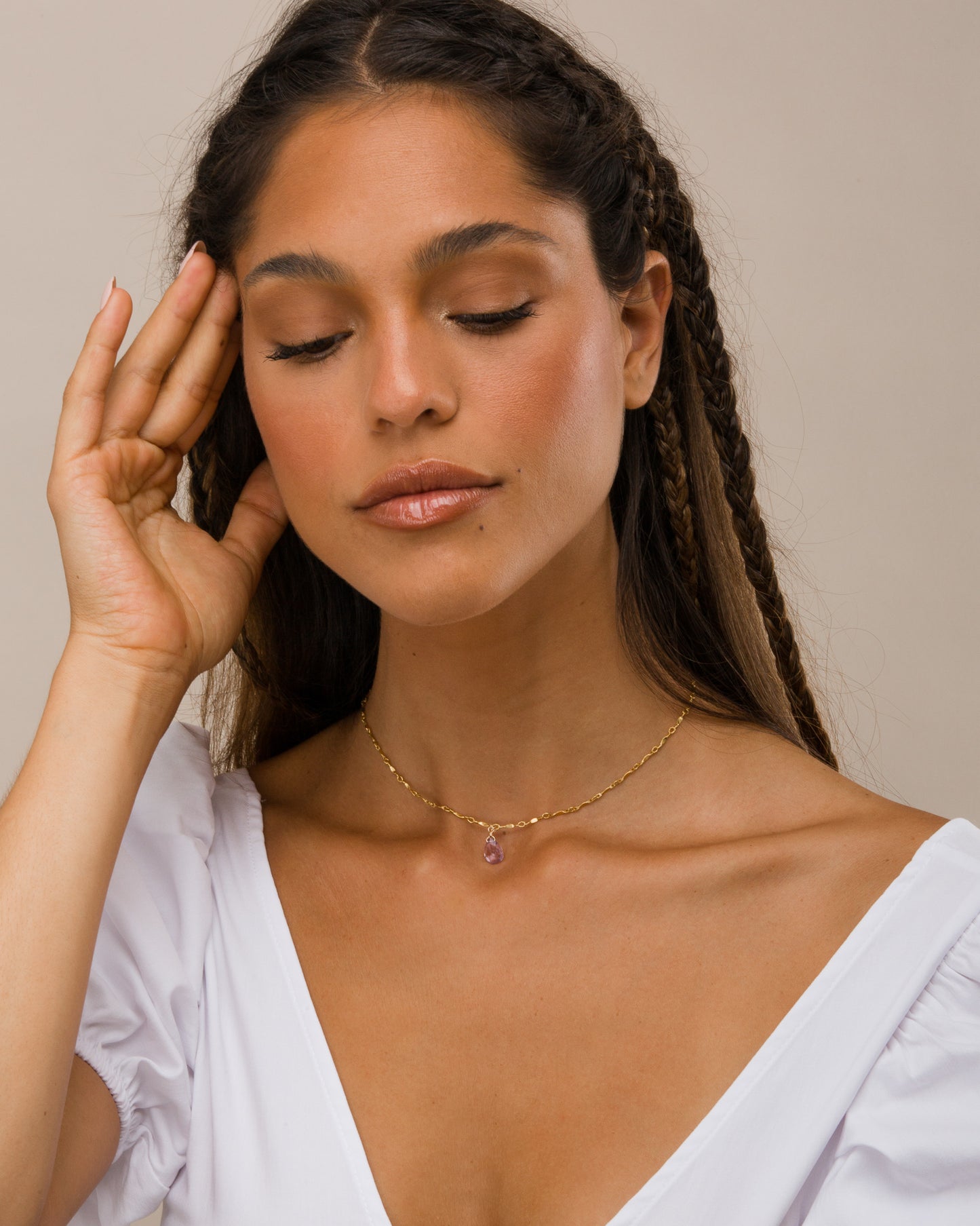 14K Gold Filled Amethyst Necklace | Inspiration Her Jewellery