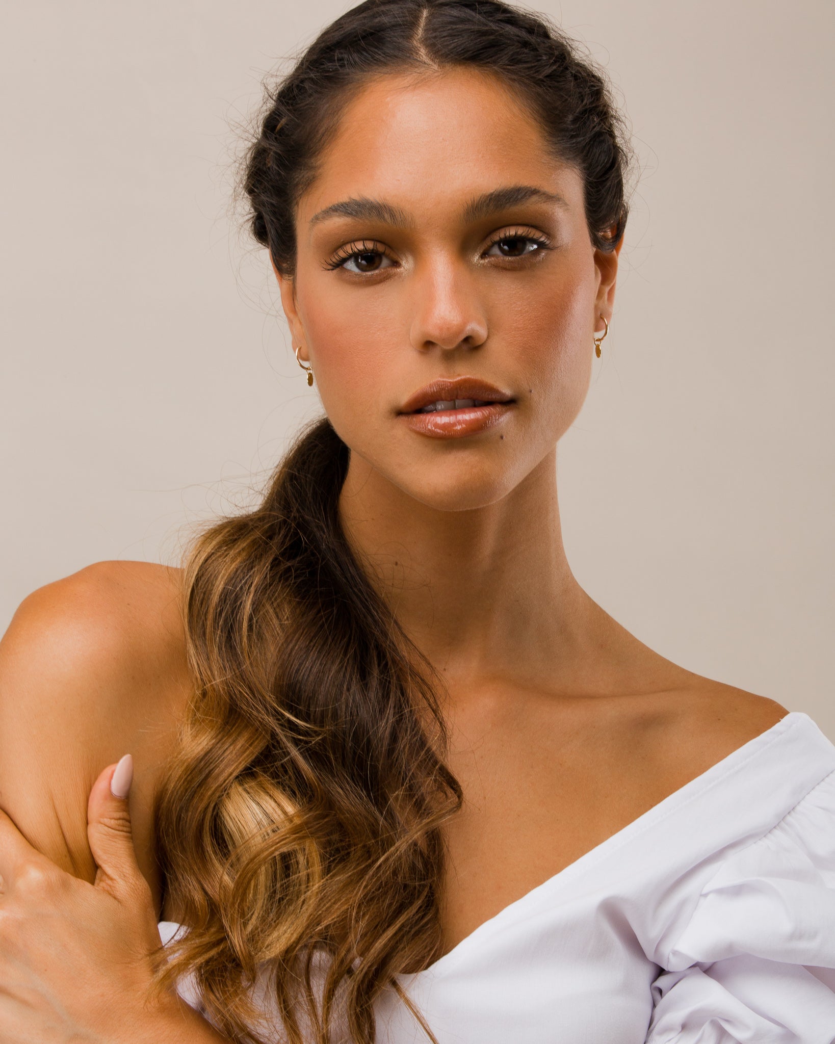 14K Gold Filled Textured Disc Hoops | Inspiration Her Jewellery