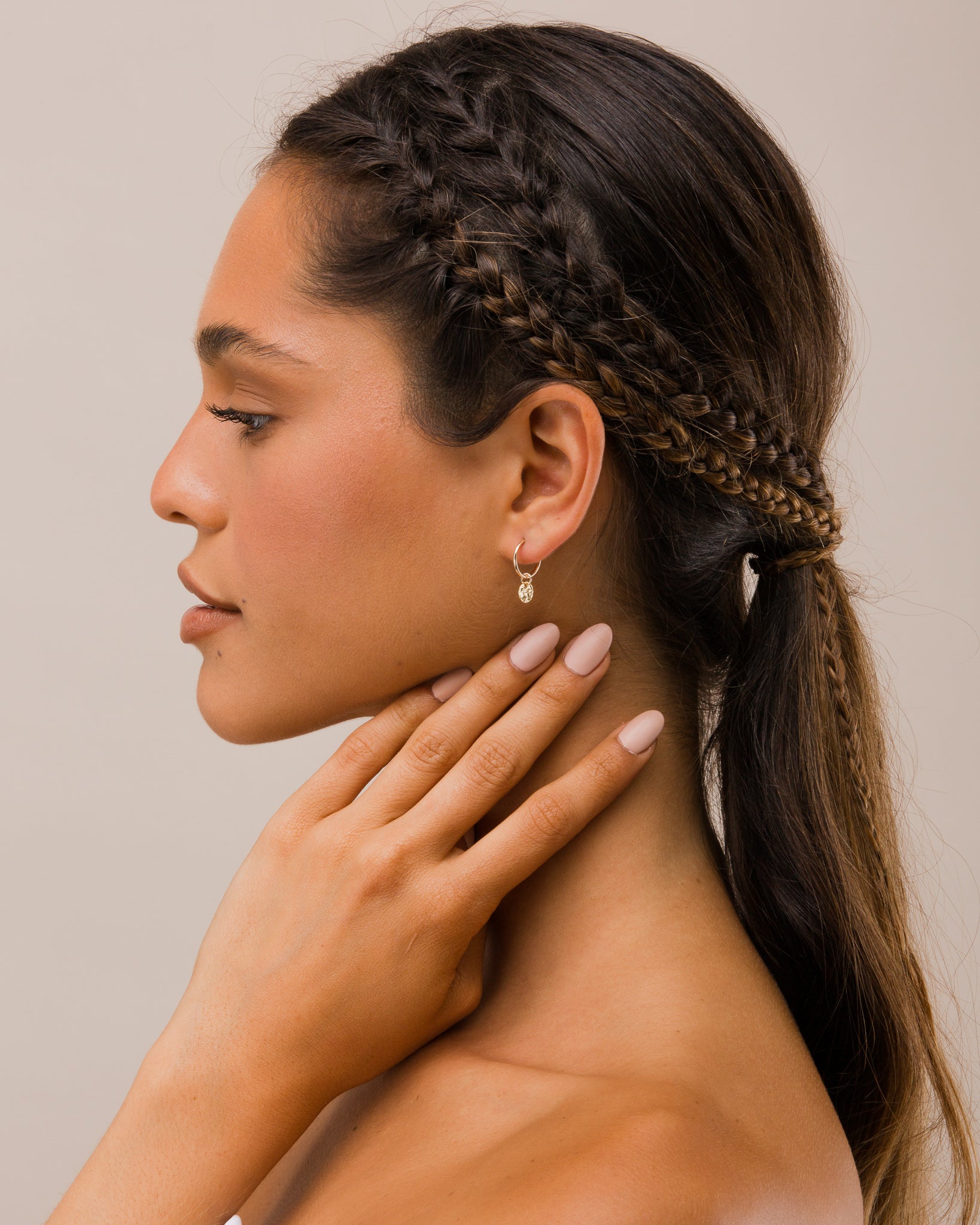 14K Gold Filled Textured Disc Hoops | Inspiration Her Jewellery