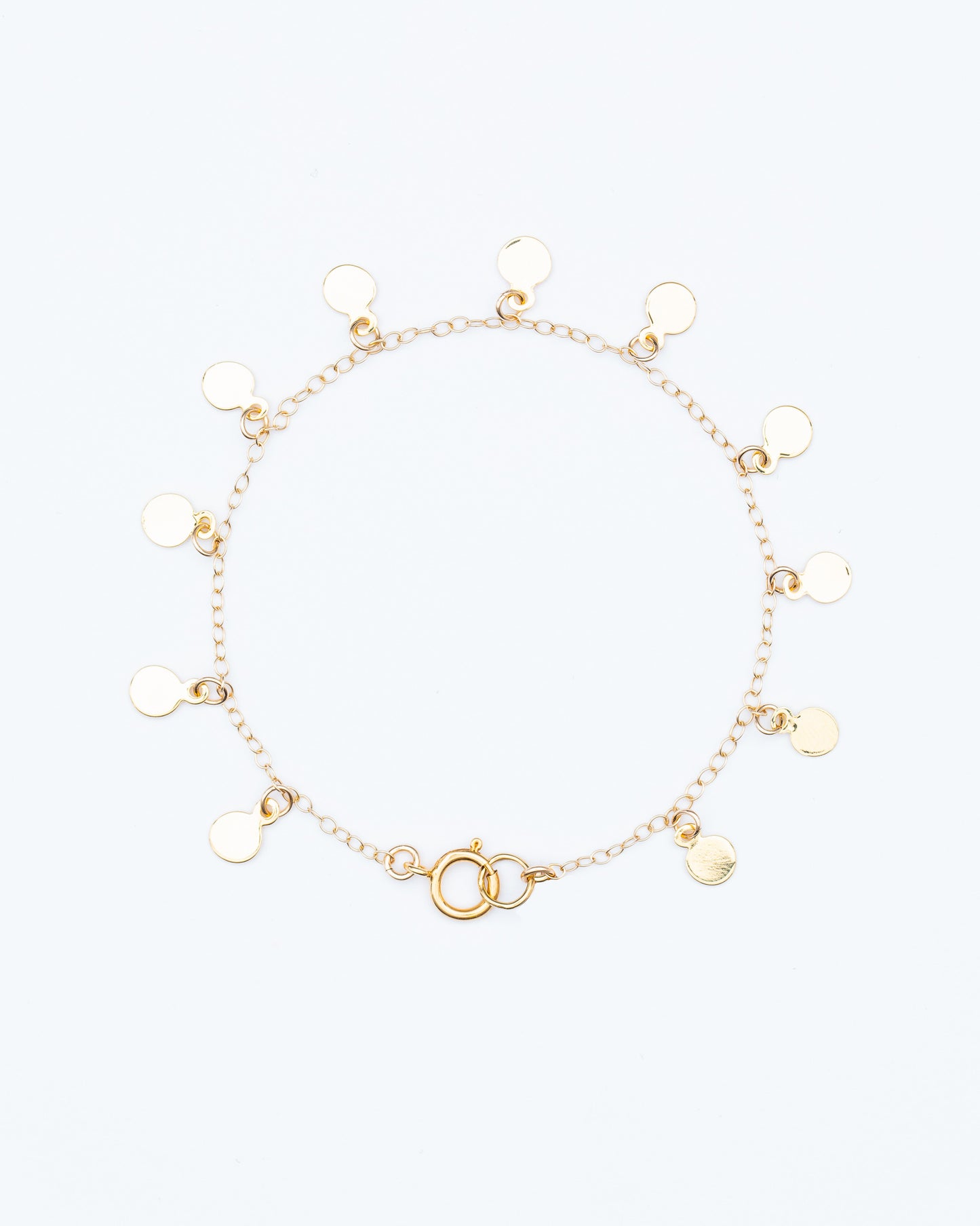 14K Gold Filled Tiny Disc Bracelet | Inspiration Her Jewellery