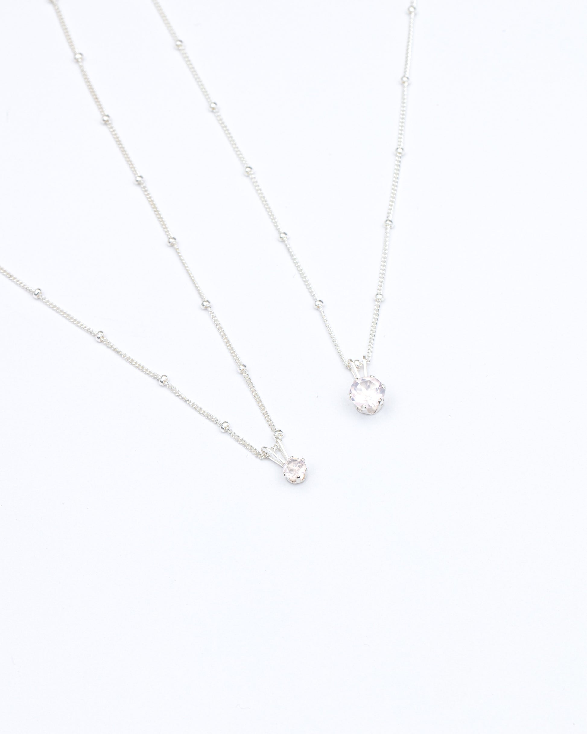 Recycled Silver Rose Quartz Necklace | Inspiration Her Jewellery