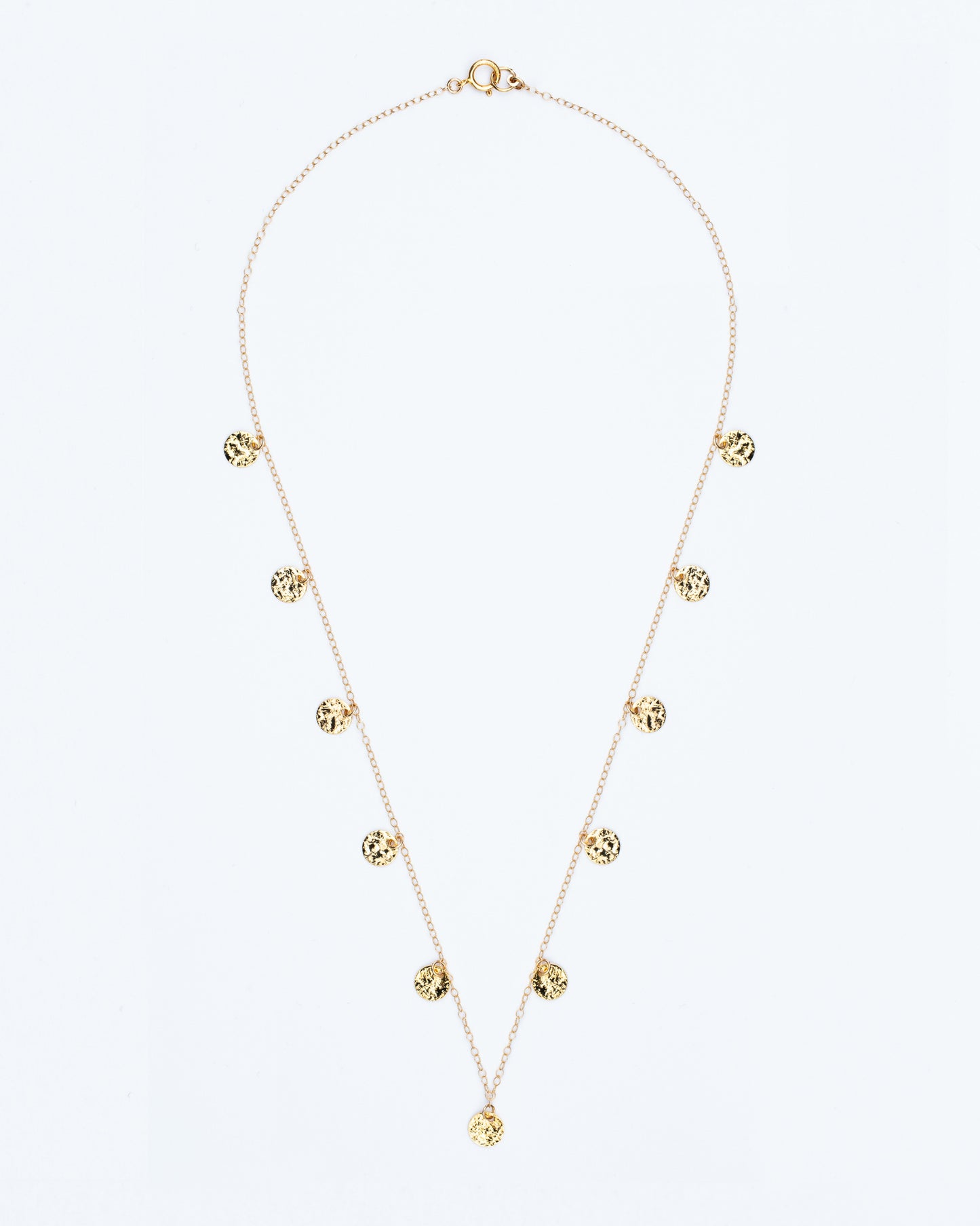 14K Gold Filled Textured Disc Necklace | Inspiration Her Jewellery