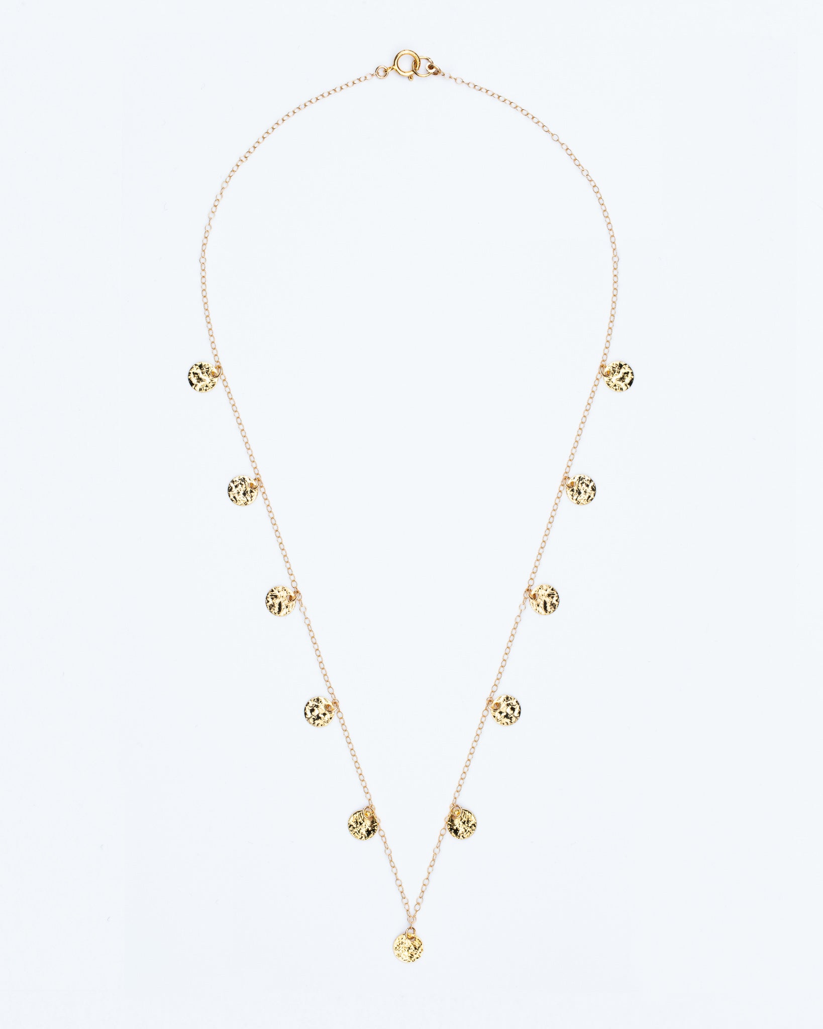 14K Gold Filled Textured Disc Necklace | Inspiration Her Jewellery