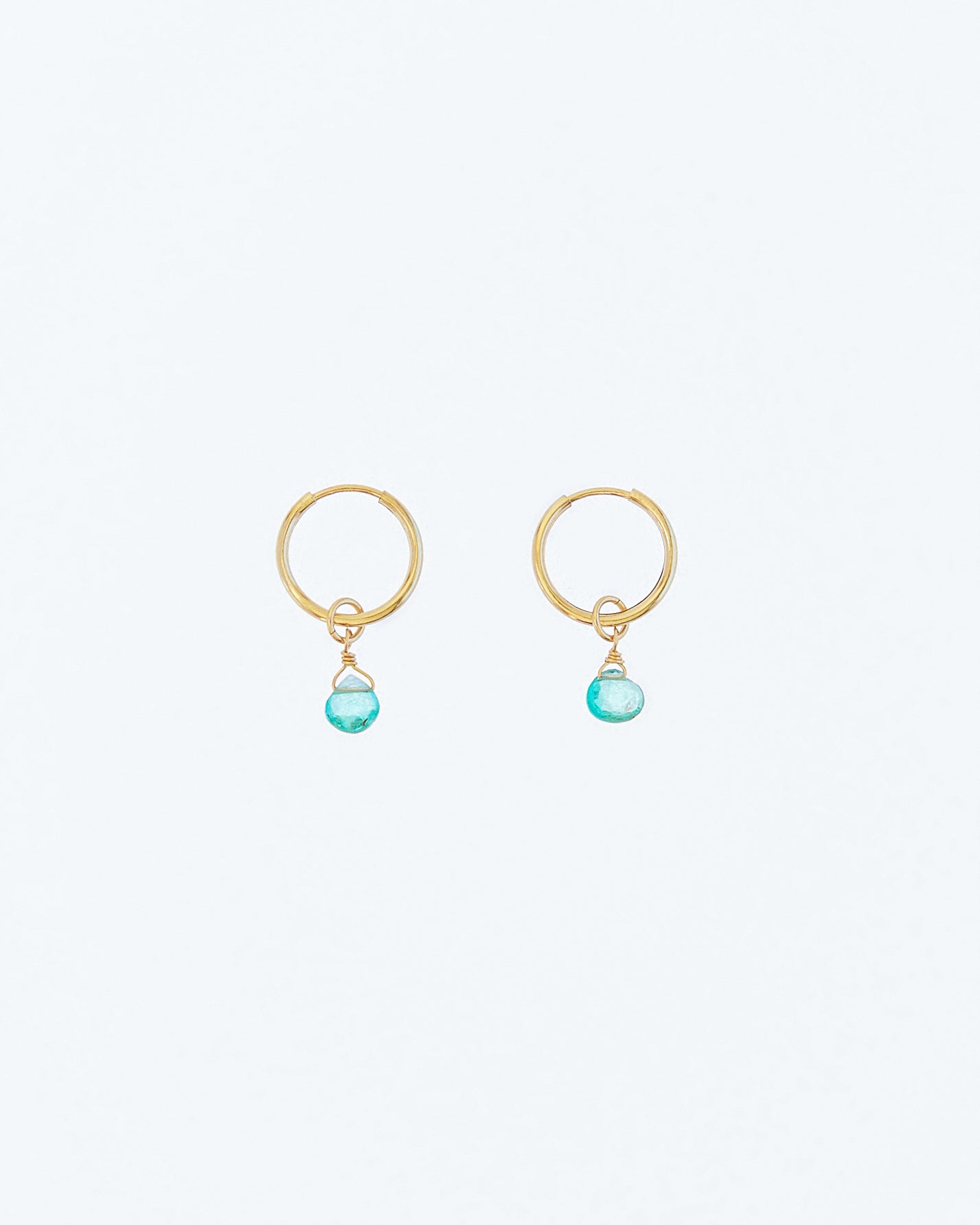 14K Gold Filled Green Apatite Hoop Earrings | Inspiration Her Jewellery