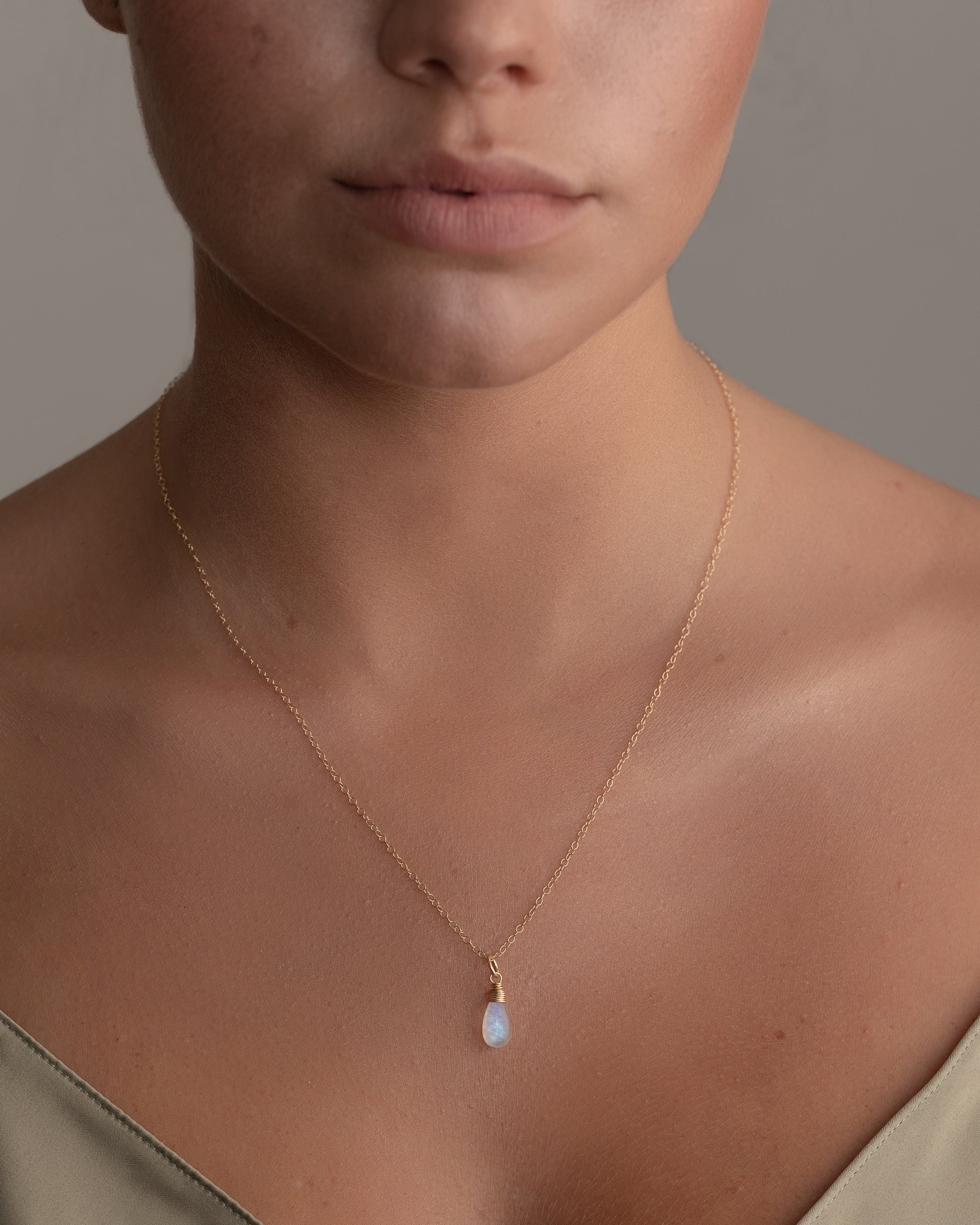 14K Gold Filled Rainbow Moonstone Necklace | Inspiration Her Jewellery