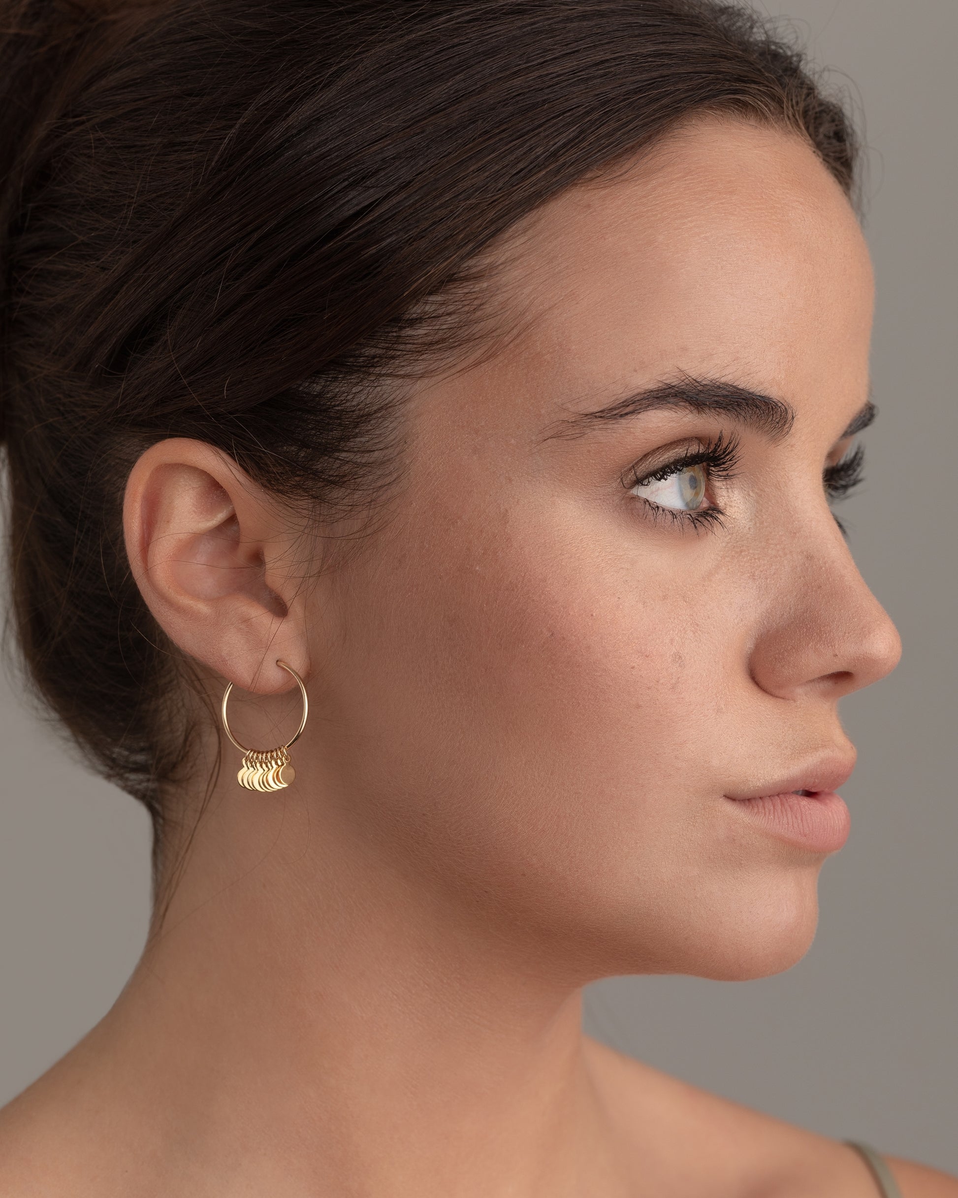 14K Gold Filled Tiny Disc Hoops | Inspiration Her Jewellery
