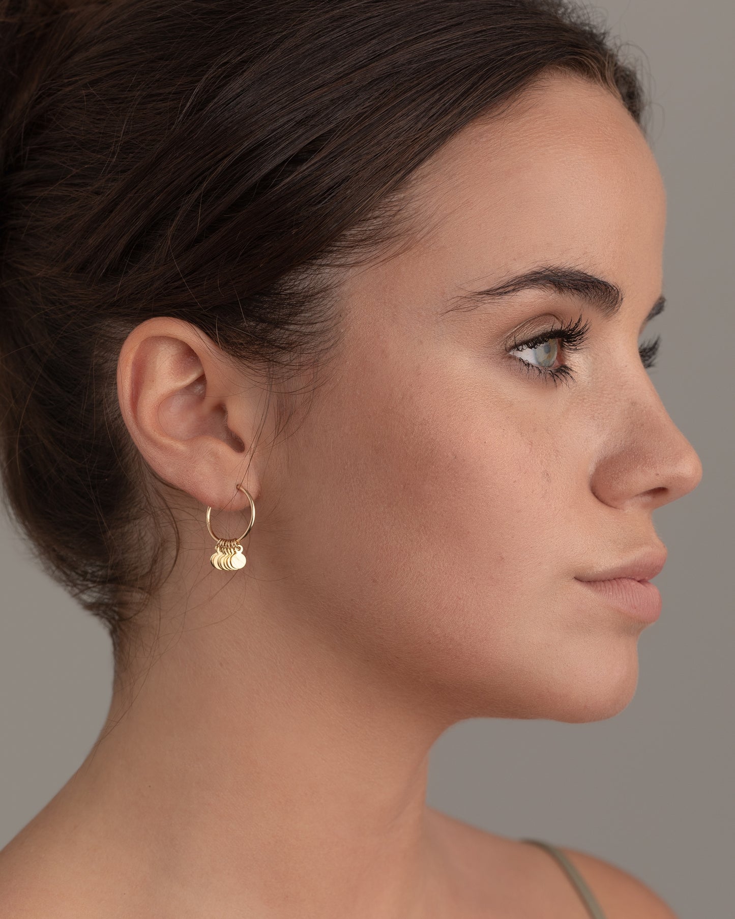 14K Gold Filled Tiny Disc Hoops | Inspiration Her Jewellery
