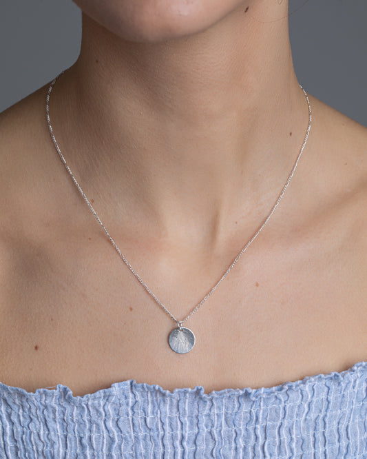 Recycled Silver Single Disc Necklace | Inspiration Her Jewellery
