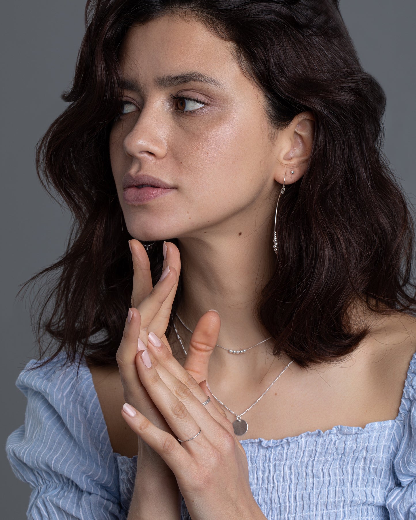 Recycled Silver Textured Stacking Rings | Inspiration Her Jewellery