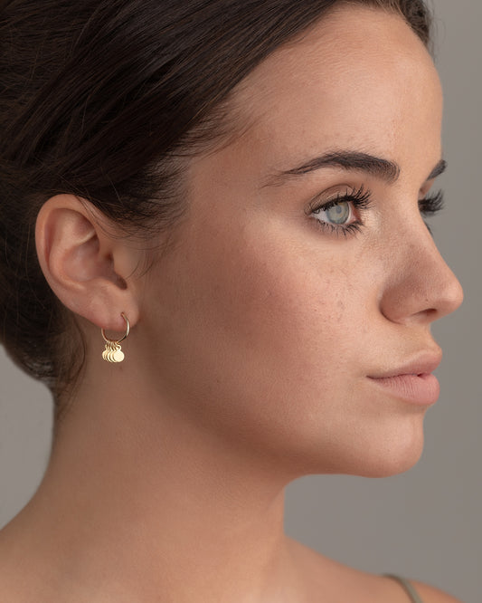 14K Gold Filled Tiny Disc Hoops | Inspiration Her Jewellery