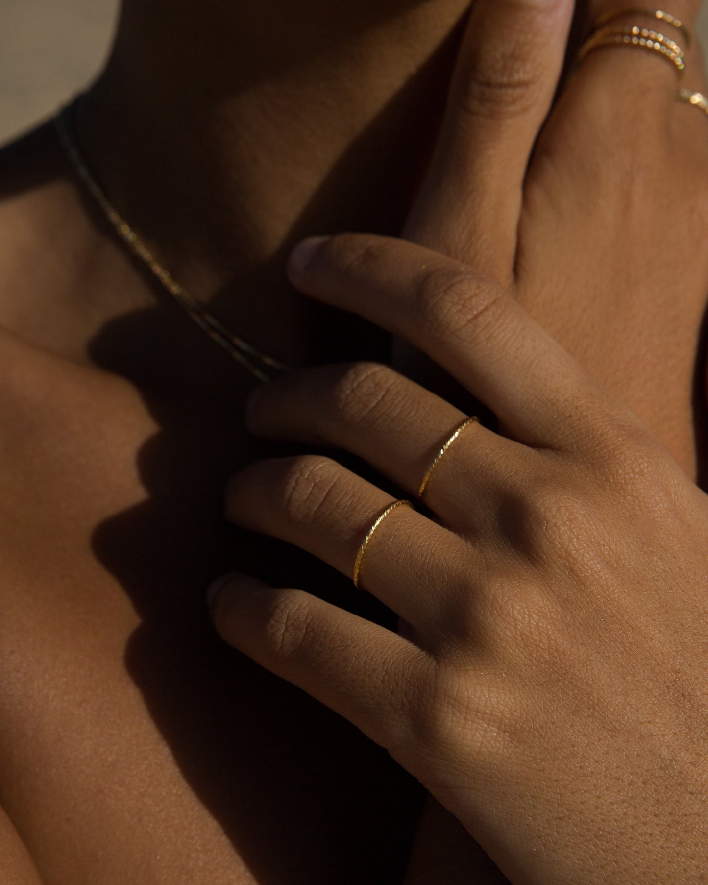 14K Gold Filled Textured Stacking Rings | Inspiration Her Jewellery