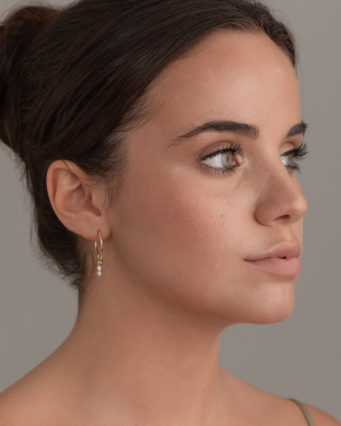 14K Gold Filled Tiny Pearl Hoops | Inspiration Her Jewellery