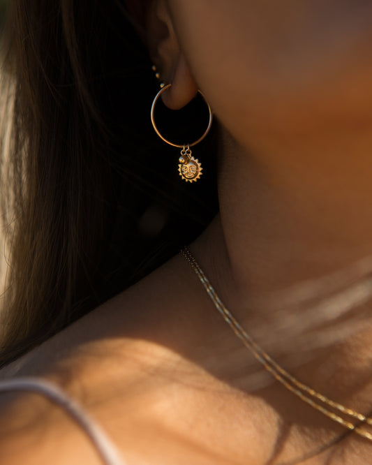 14K Gold Filled Sun Hoop Earrings | Inspiration Her Jewellery
