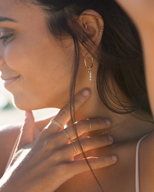 14K Gold Filled Tiny Pearl Hoops | Inspiration Her Jewellery