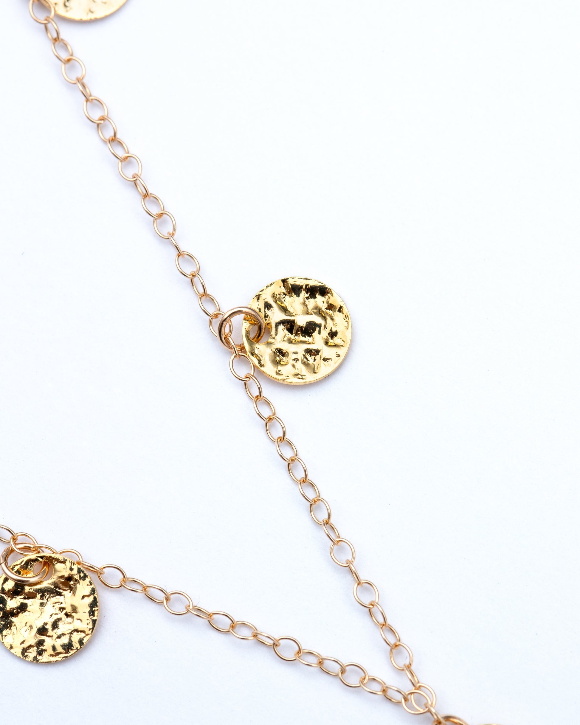 14K Gold Filled Textured Disc Necklace | Inspiration Her Jewellery