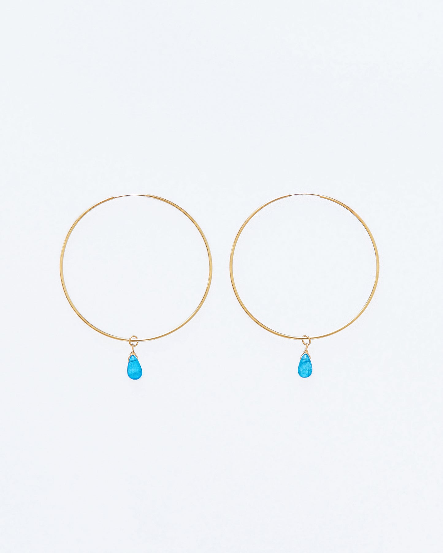 14K Gold Filled Blue Apatite Hoop Earrings | Inspiration Her Jewellery