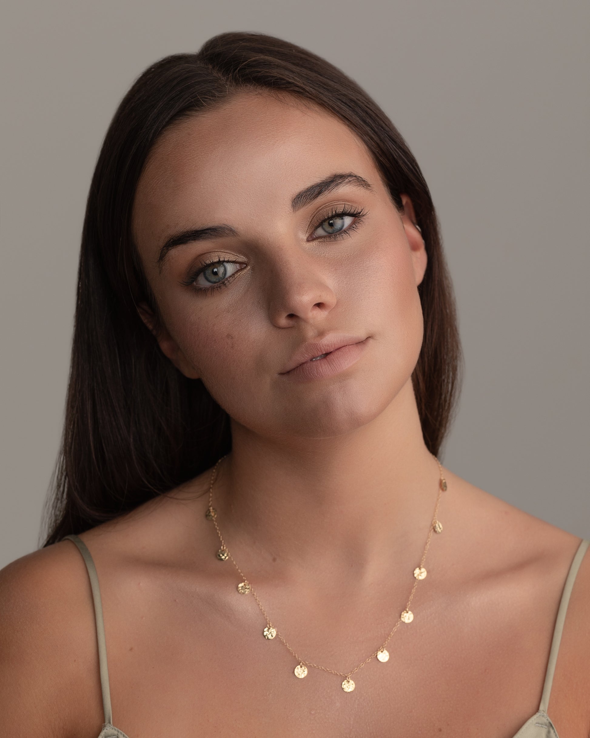 14K Gold Filled Textured Disc Necklace | Inspiration Her Jewellery