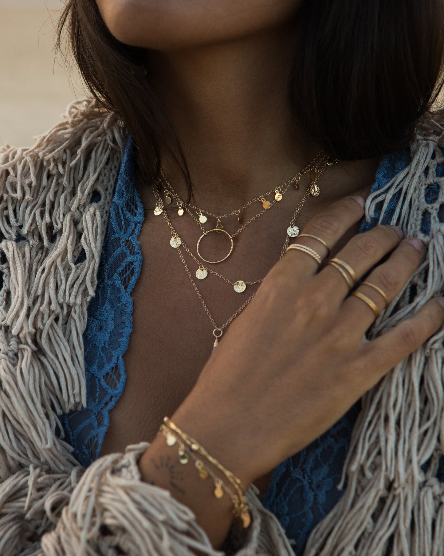 14K Gold Filled Tiny Disc Bracelet | Inspiration Her Jewellery